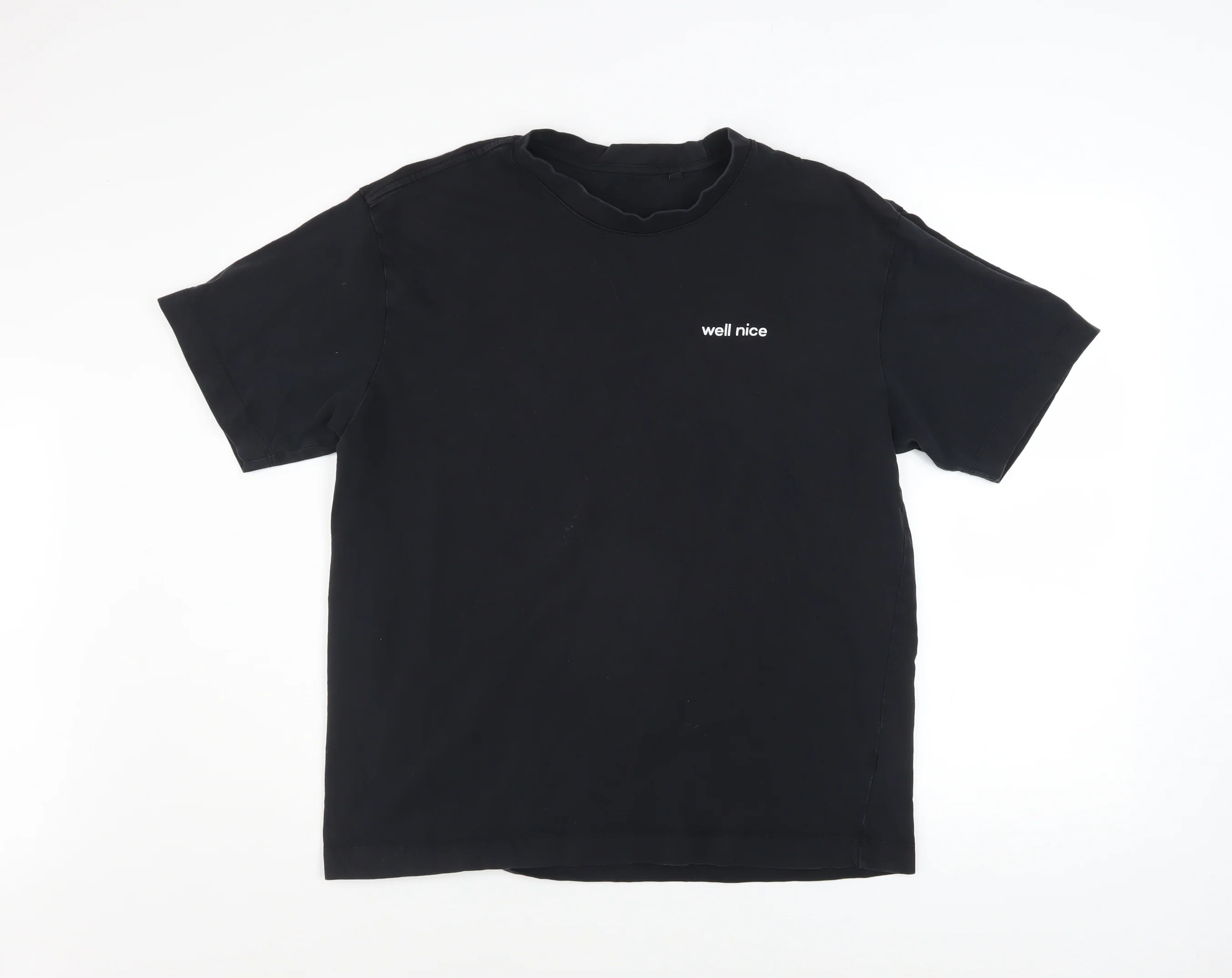 Anthem Men's Black Organic Cotton 'Well Nice' Crew Neck T-Shirt Size L