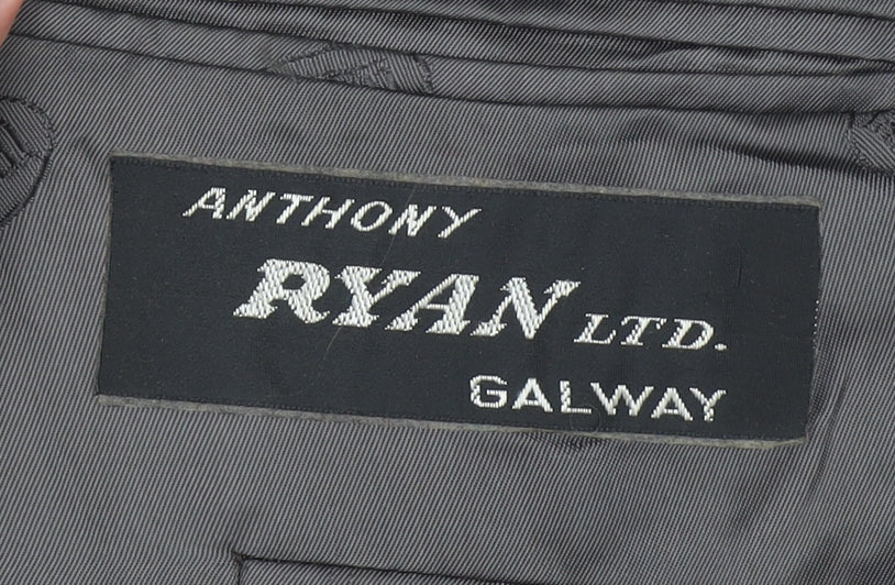 Anthony Ryan Ltd Men Grey Wool Double-Breasted Blazer 44R Classic Fit - Image 4