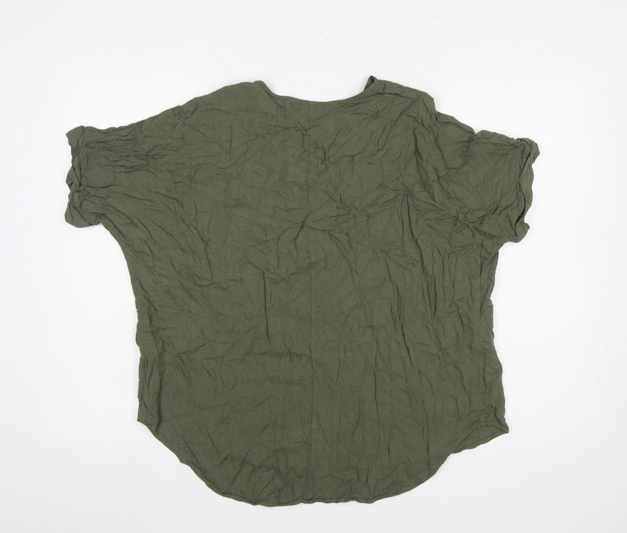Apricot Women Green Size 14 Viscose Tunic Blouse Short Sleeve - Image 3