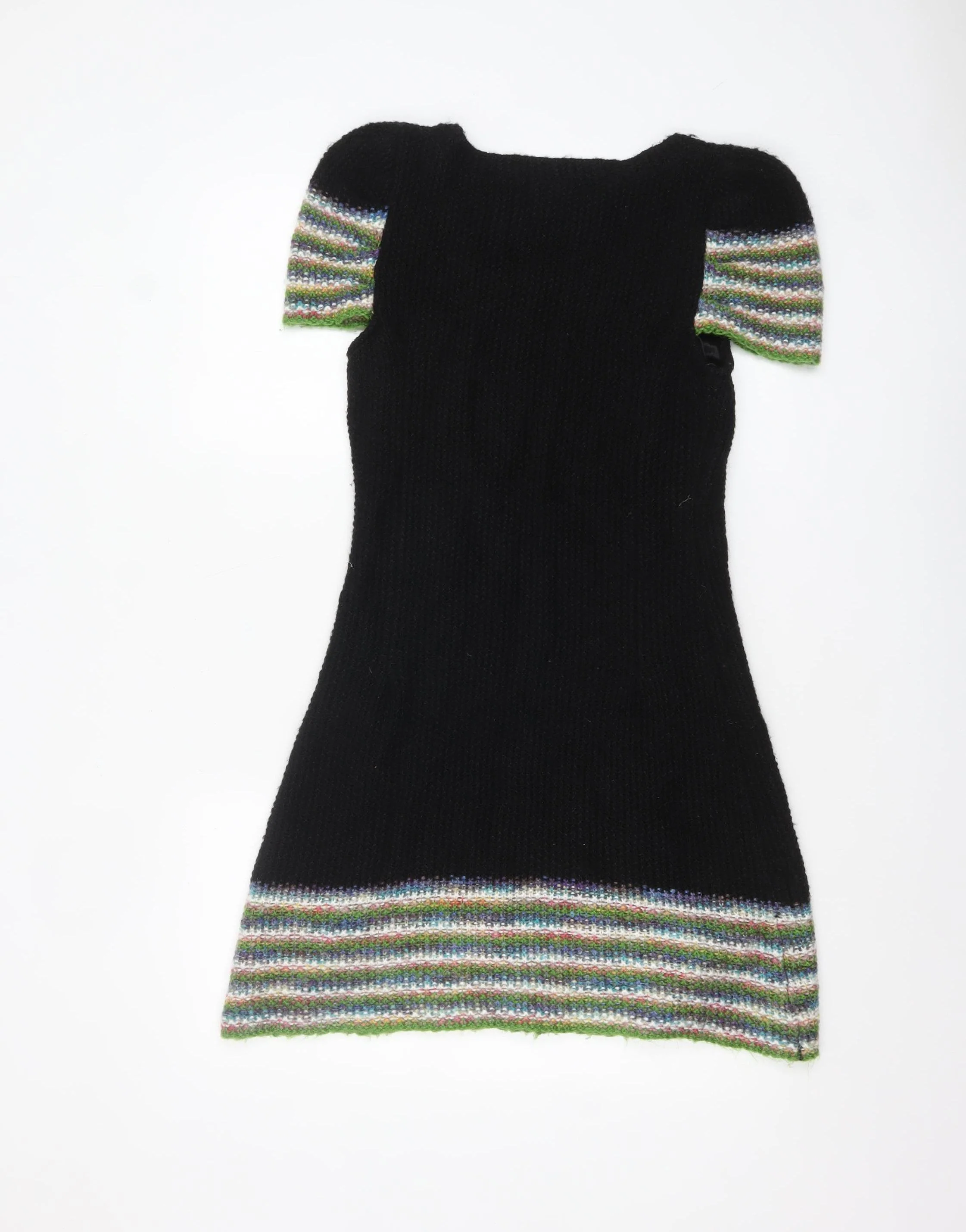 Apricot Women’s Black Jumper Dress L Knit Short Sleeve Stretch - Image 3