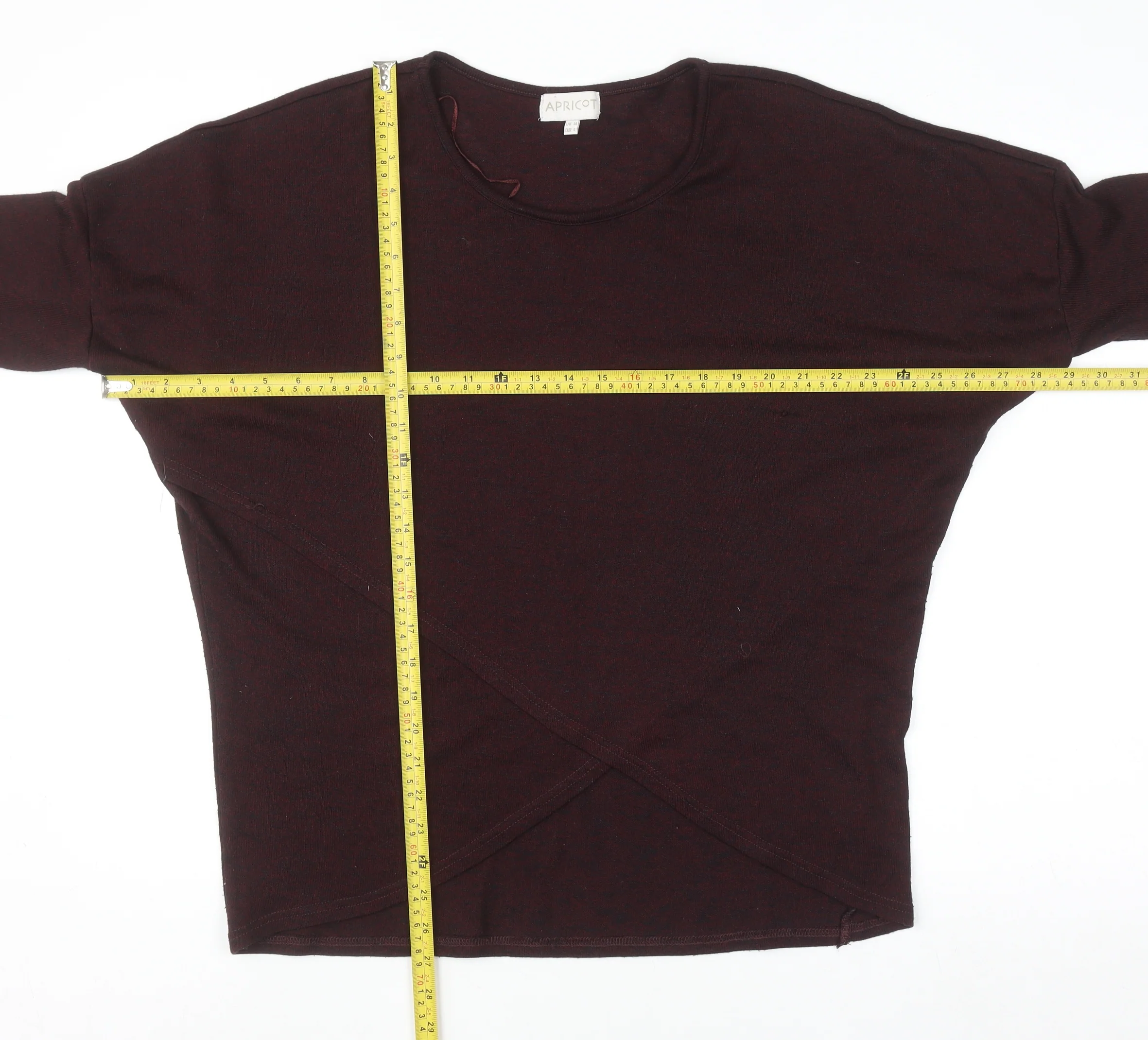 Apricot Women’s Brown Wrap Knit 3/4 Sleeve Top Size 14 - Image 2