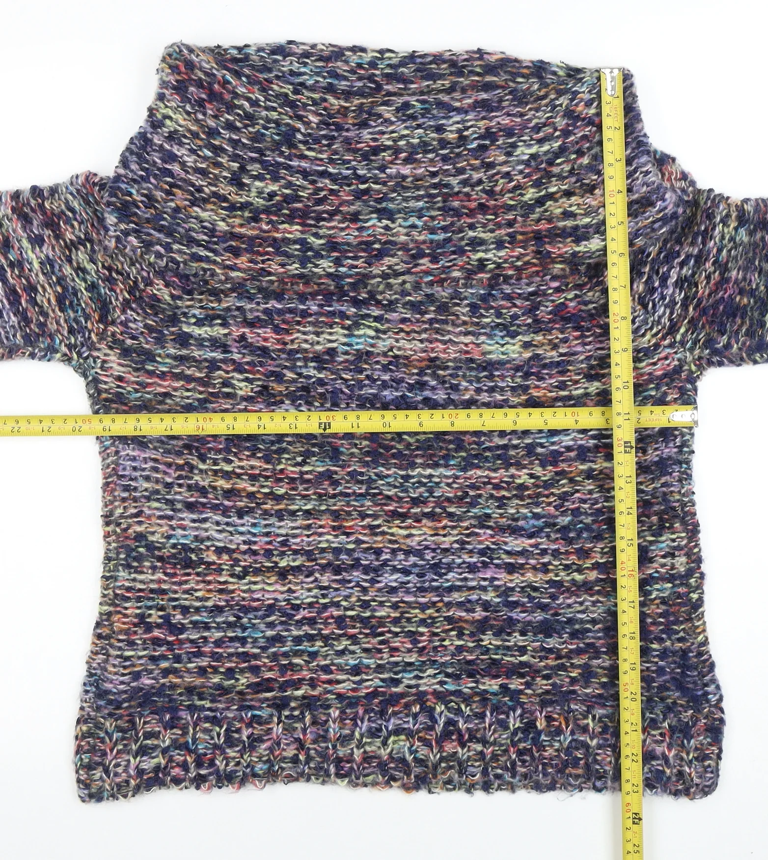 Apricot Women’s Multicoloured Chunky Knit Cowl Neck Jumper Size 14 - Image 2