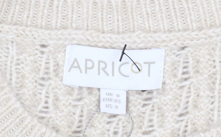 Apricot Womens Beige Cable Knit Jumper Dress UK 8 Long Sleeve - Image 4