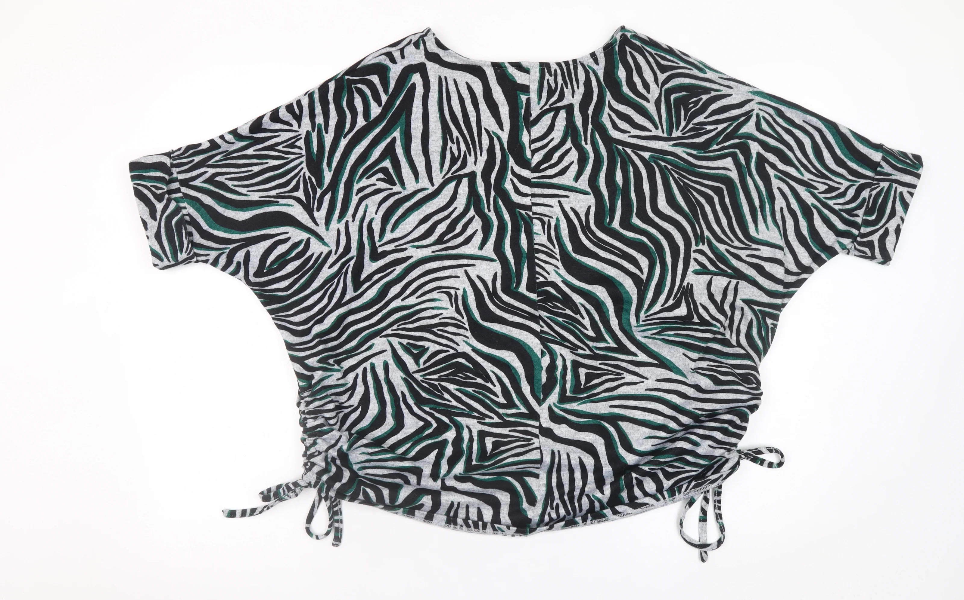 Apricot Womens Grey Zebra Print Dolman Sleeve Stretch Top Size 8 - Image 3