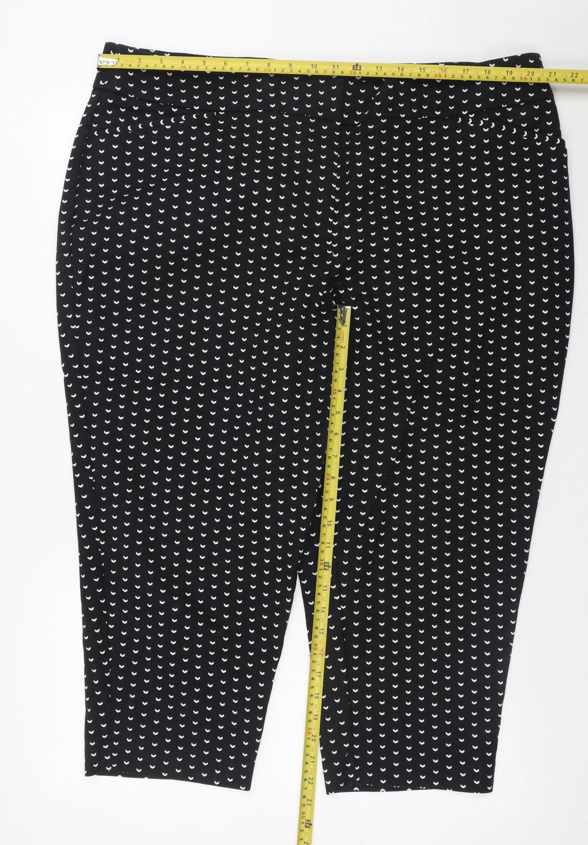 APT.9 Women’s Black Geometric Cropped Trousers Size 20 Plus - Image 2