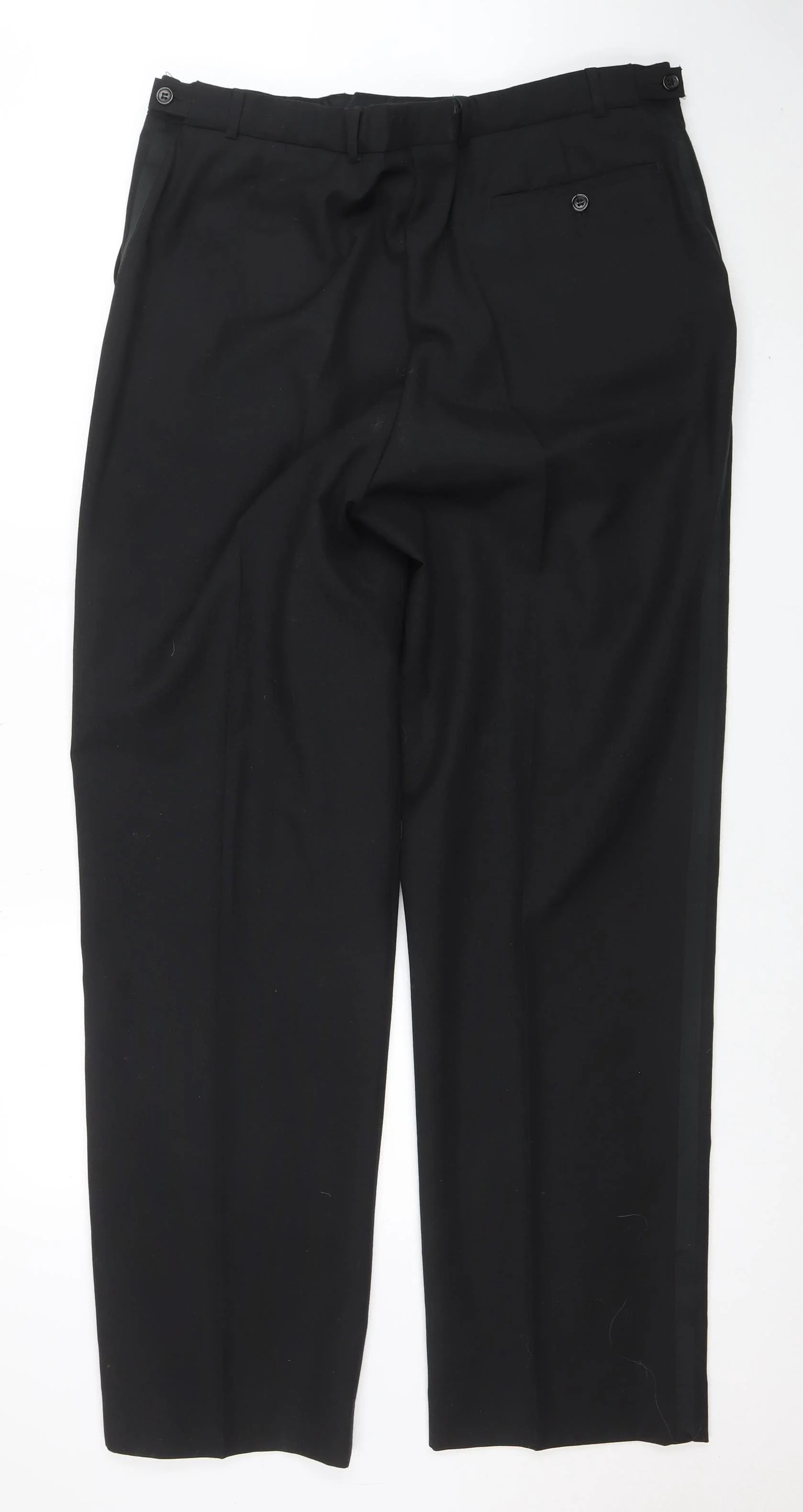 Armando Men's Black 38in Regular Fit Wool Blend Dress Pants - Image 3