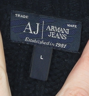 Armani Jeans Women's Black Wool Blend Cape Jumper L - Image 4
