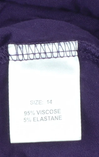 Artigiano Women's Purple Jersey Blouse Size 14 - Image 5