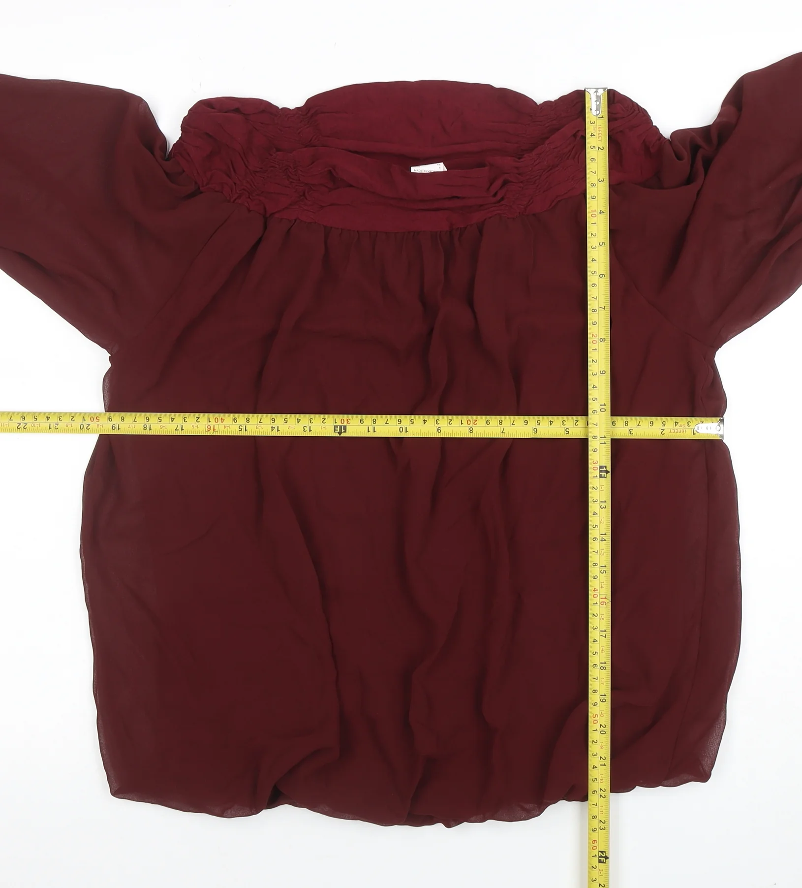 Ashley Brooke Women's Red Chiffon Tunic Blouse Size 14 - Image 2