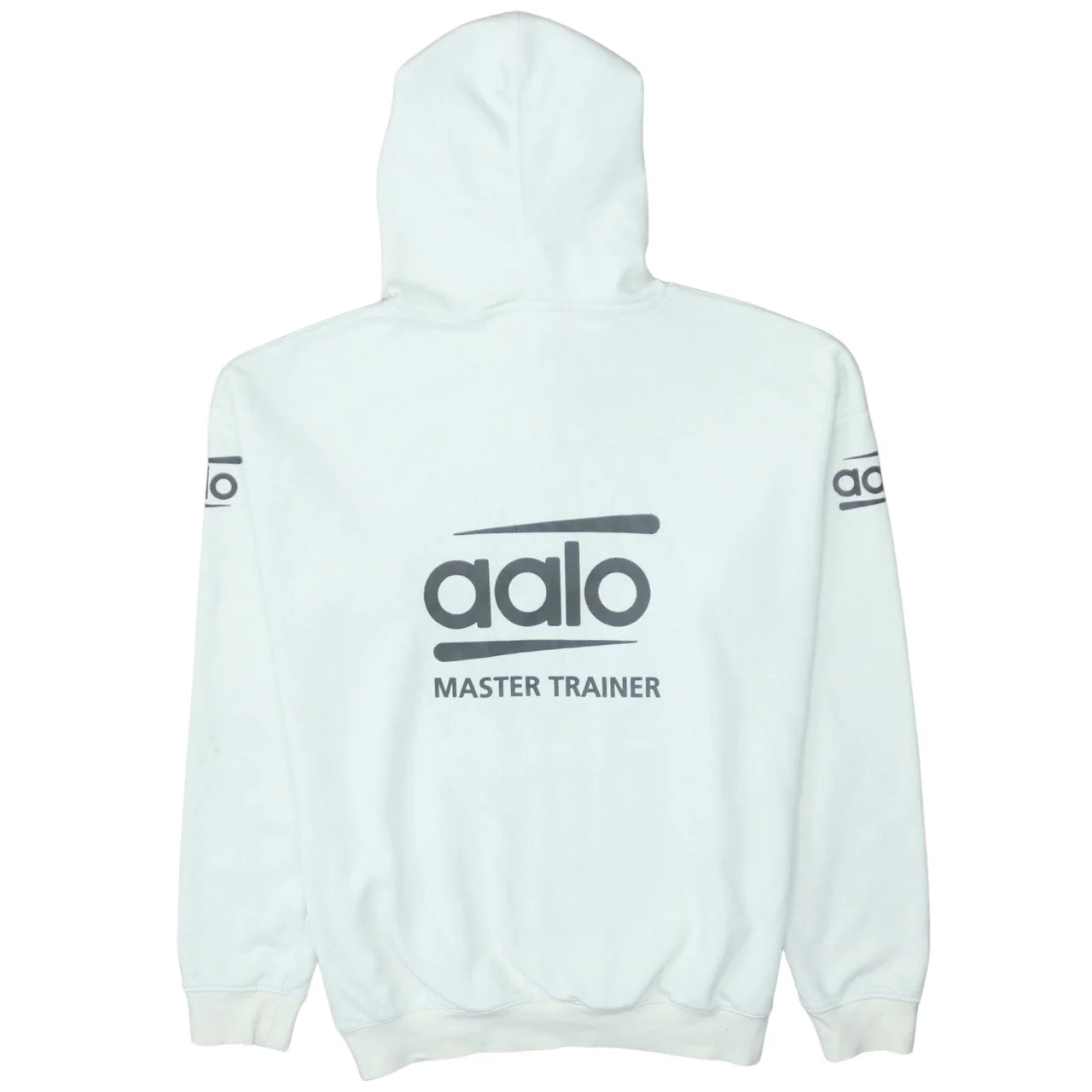 Asics Women White Pullover Hoodie Size L Graphic Print Cotton Blend - Image 4
