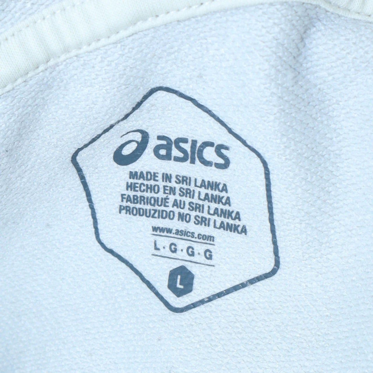 Asics Women White Pullover Hoodie Size L Graphic Print Cotton Blend - Image 5