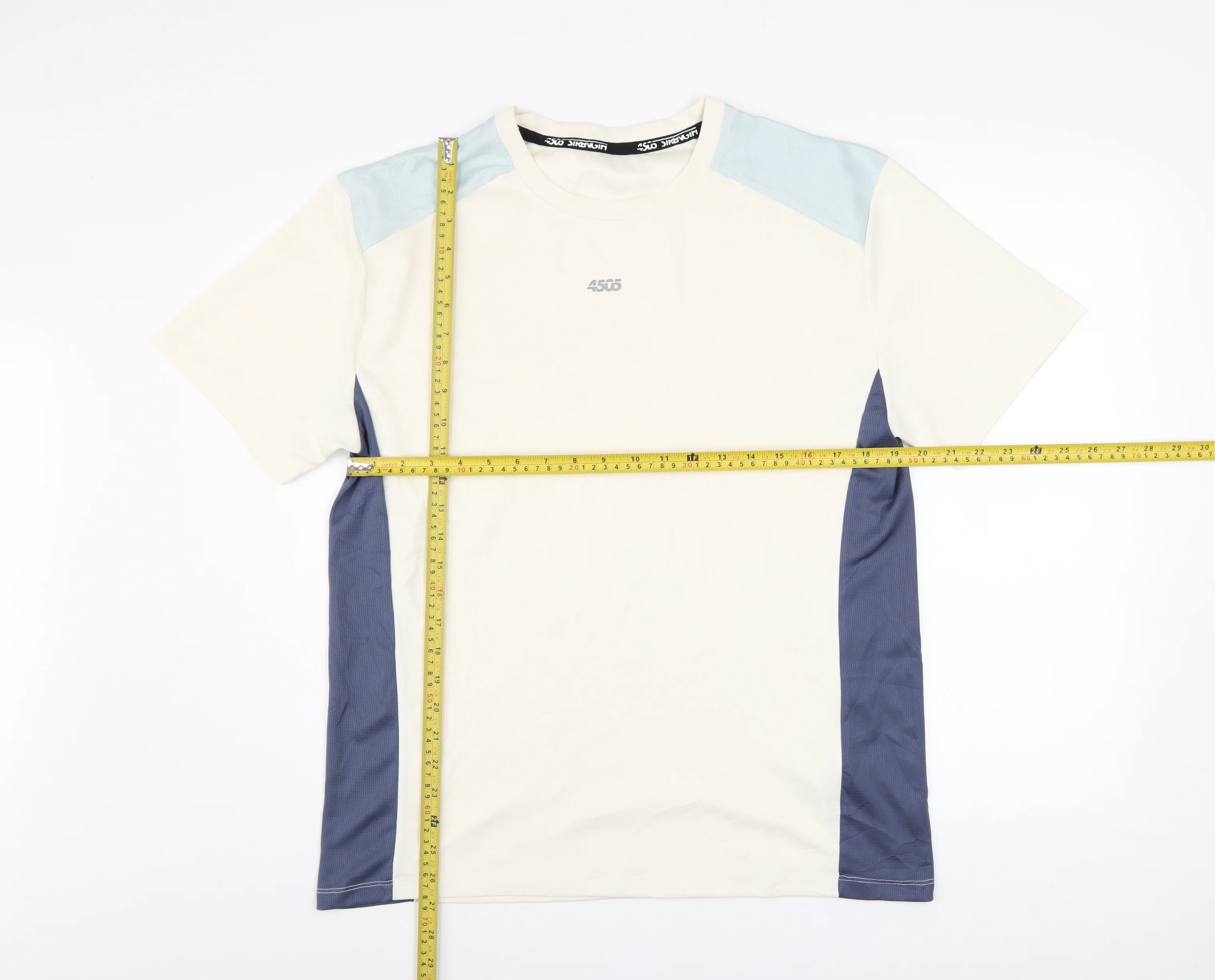 ASOS 4505 Men's Beige Colourblock Athletic T-Shirt Size L - Image 2