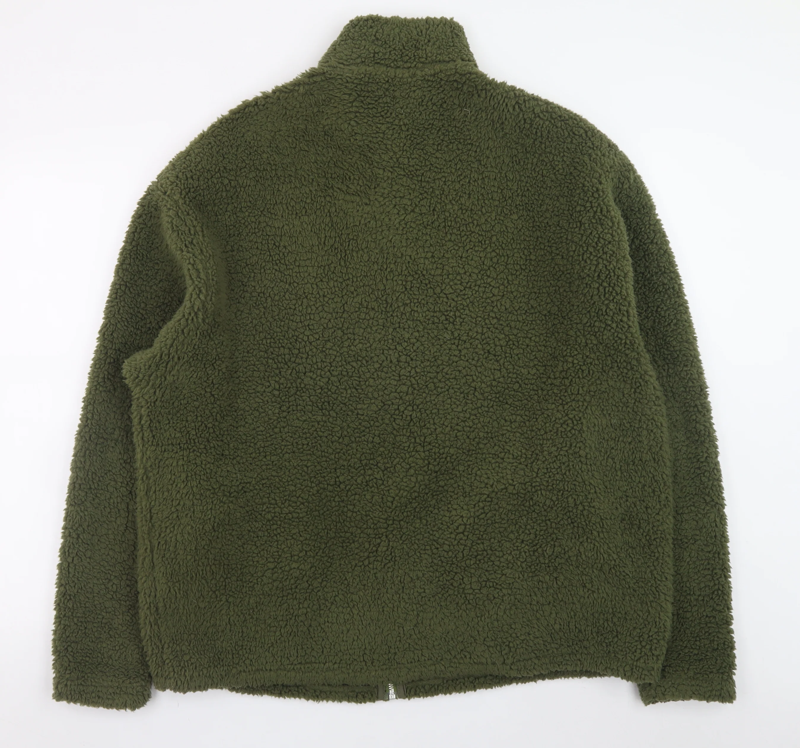 ASOS Design Men’s Green Fleece Jacket M Regular Fit Full Zip - Image 3
