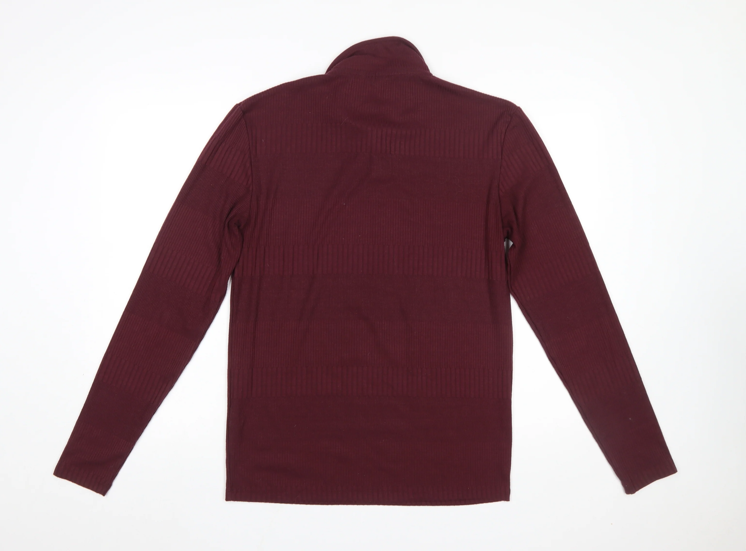 ASOS Design Men's Burgundy Long Sleeve Polo Shirt Size L - Image 3