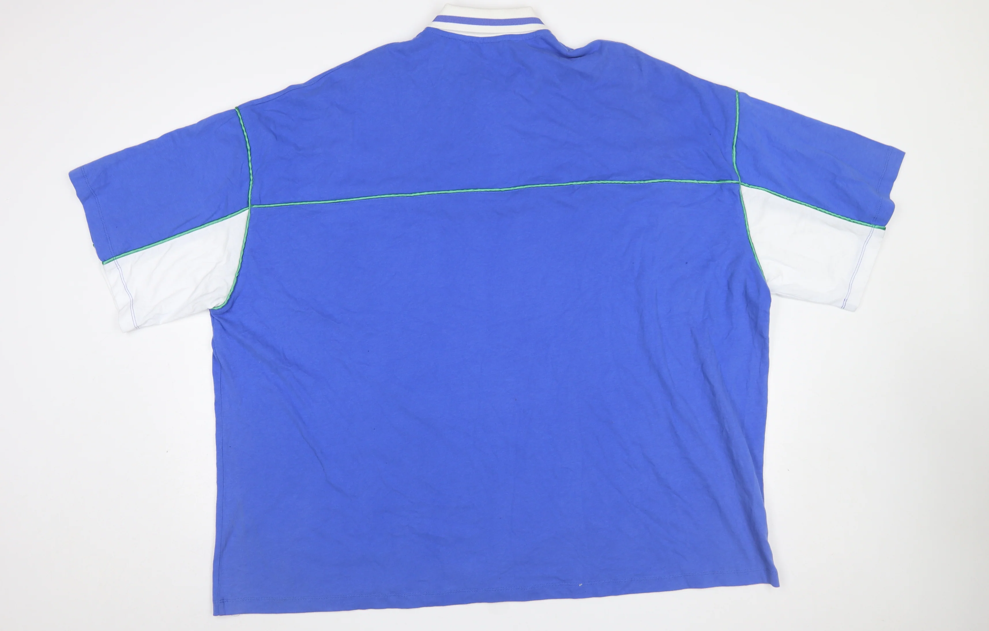ASOS DESIGN Women Blue Colourblock Polo Shirt M Casual Cotton - Image 3