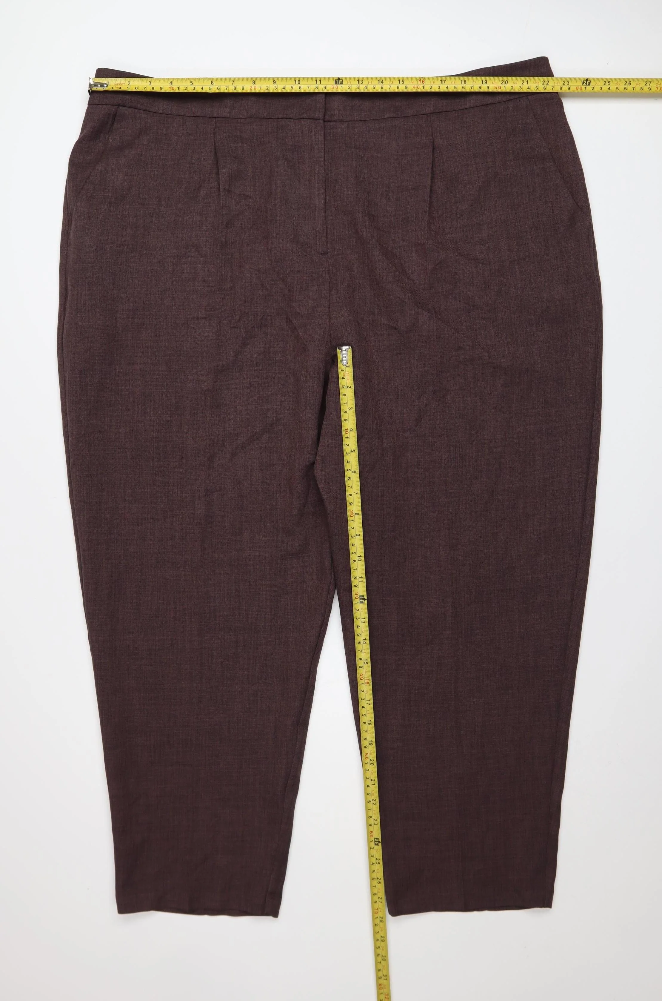 ASOS DESIGN Women Brown Plus Size 24 Tapered Trousers - Image 2