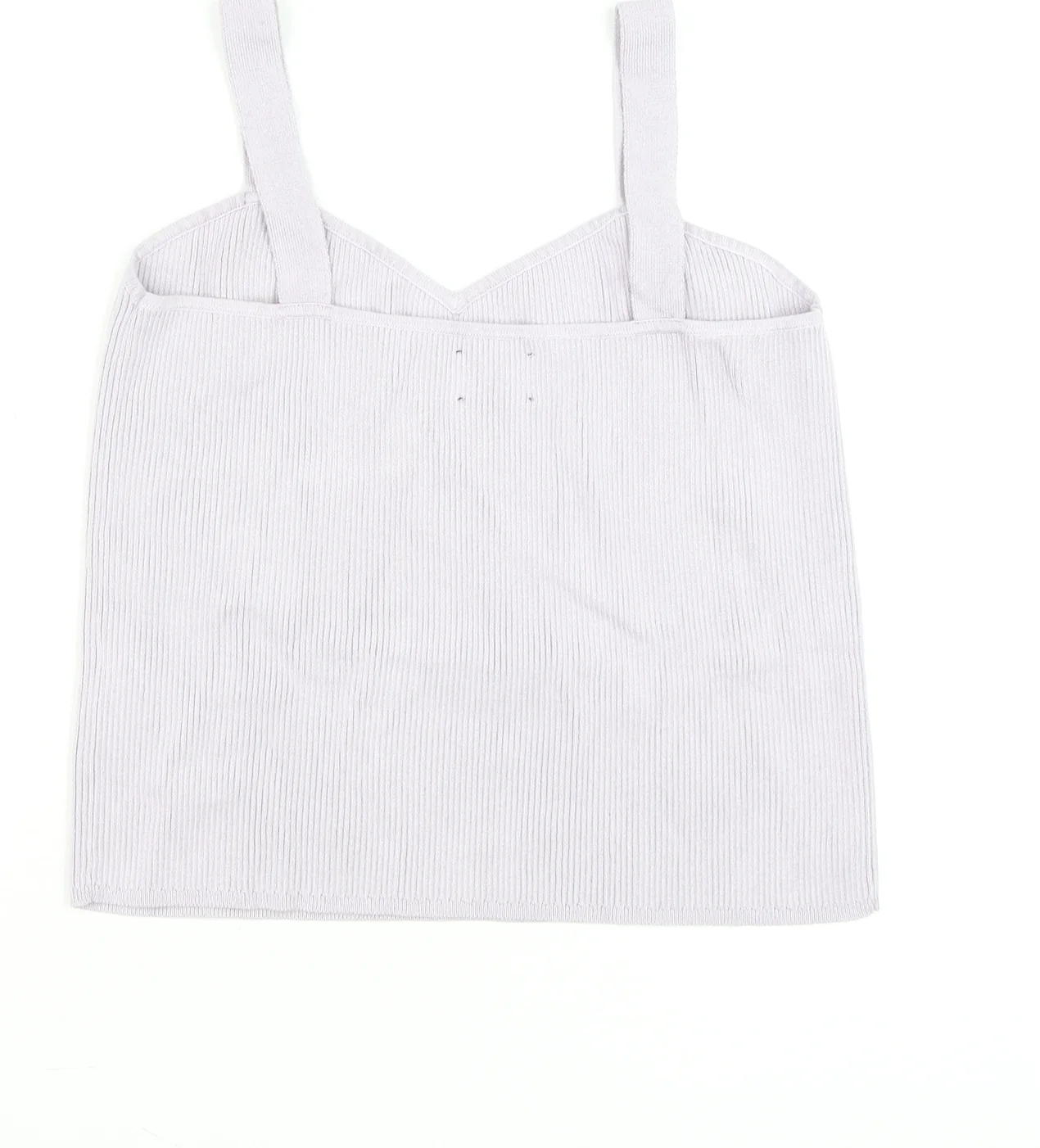 ASOS DESIGN Women Ivory Ribbed Camisole Tank Top UK 14 - Image 3