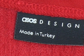 ASOS DESIGN Women Red Knit Button Cardigan M Regular Fit - Image 4