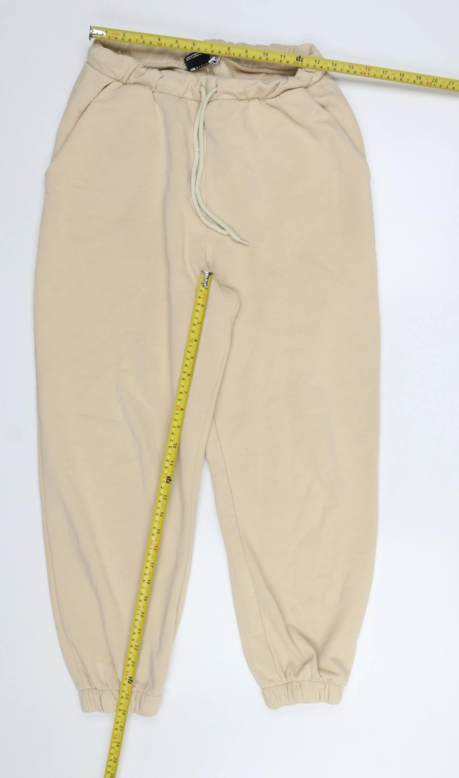 ASOS Design Women’s Beige Jogger Trousers Size 12 Cotton Fleece - Image 2