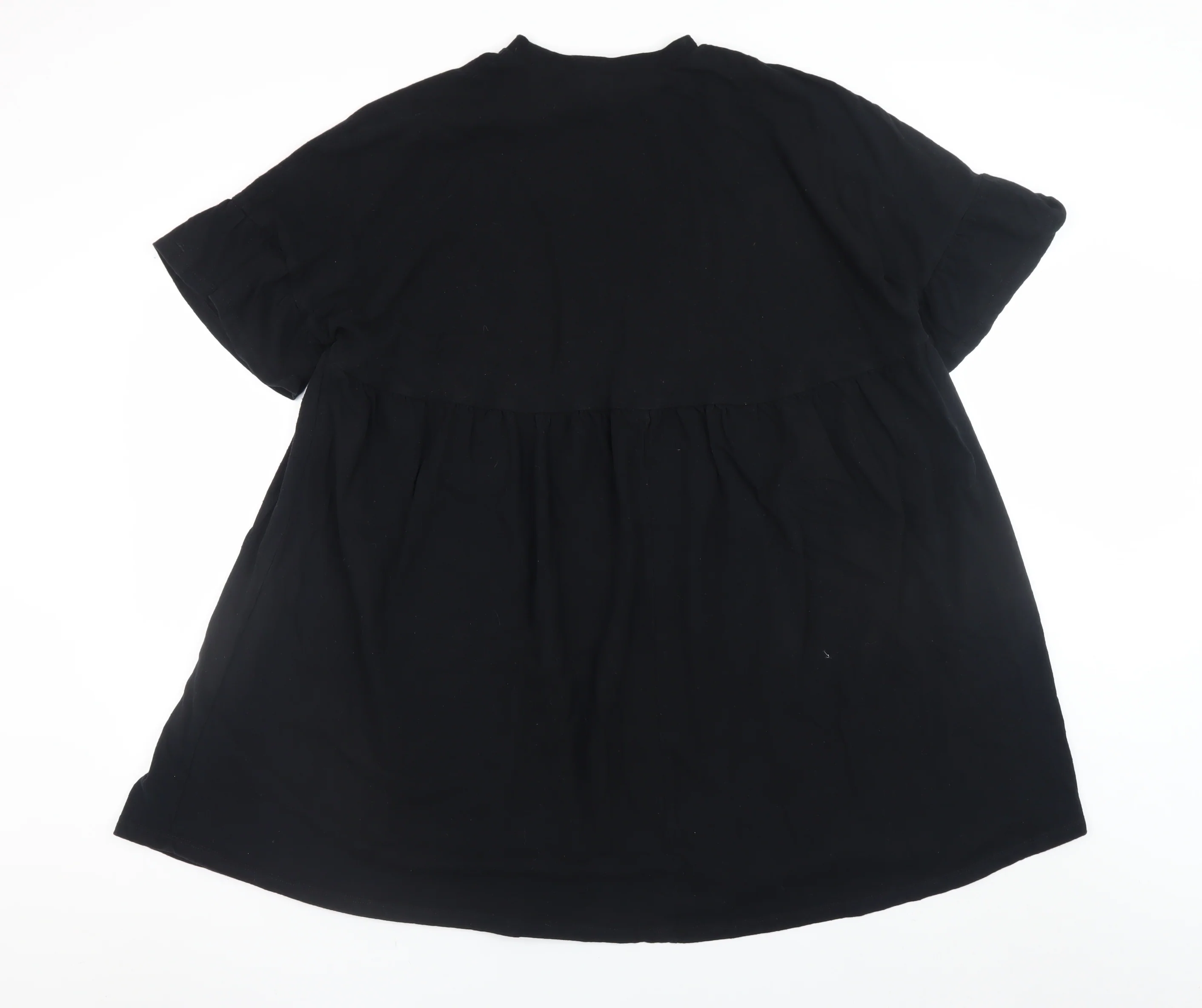 ASOS DESIGN Women’s Black Cotton Short Smock Dress Size 10 - Image 3