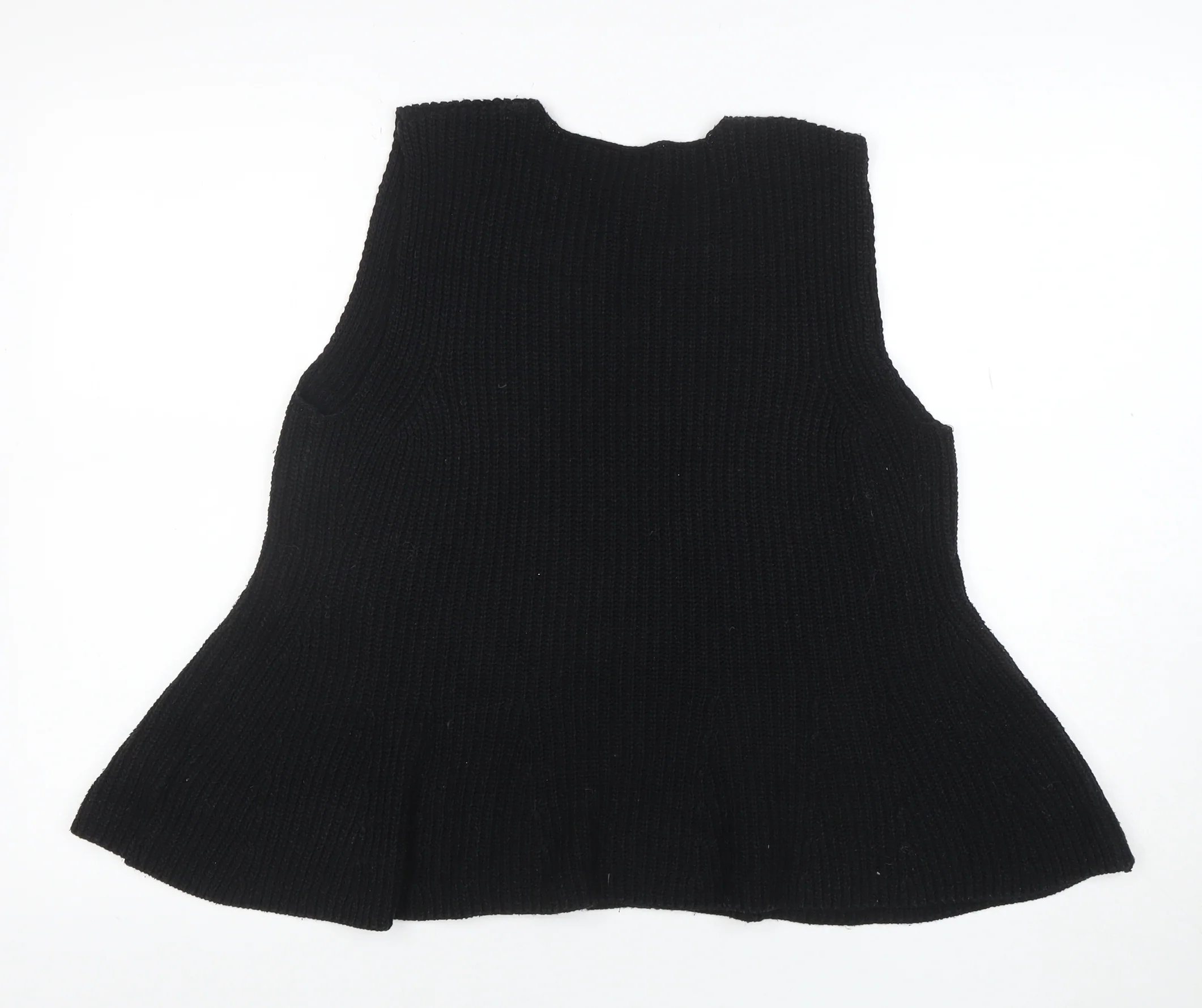 ASOS Design Women’s Black Sleeveless Chunky Knit Cardigan M - Image 3