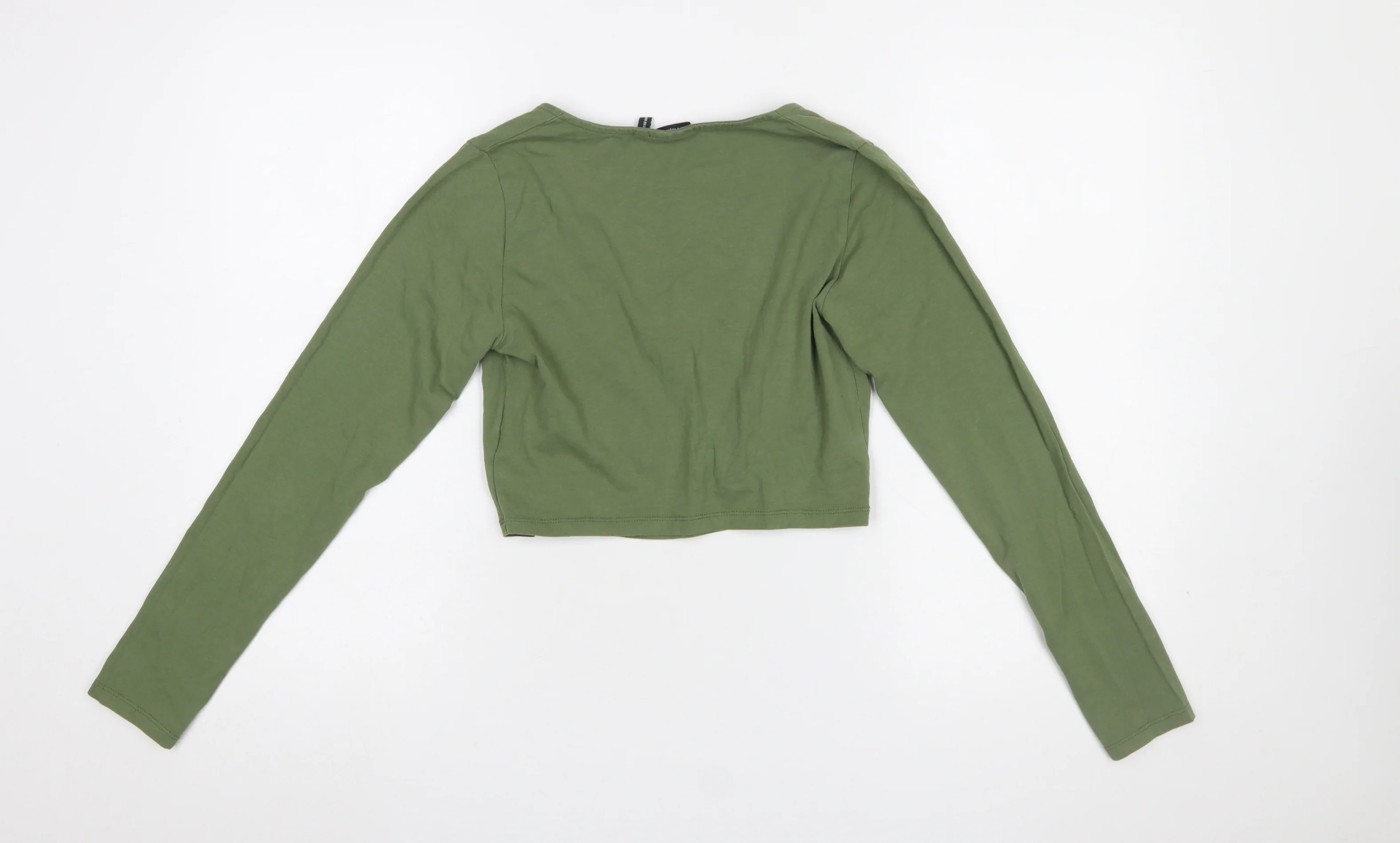 ASOS DESIGN Women’s Green Cropped Long Sleeve Square Neck Top UK 10 - Image 3