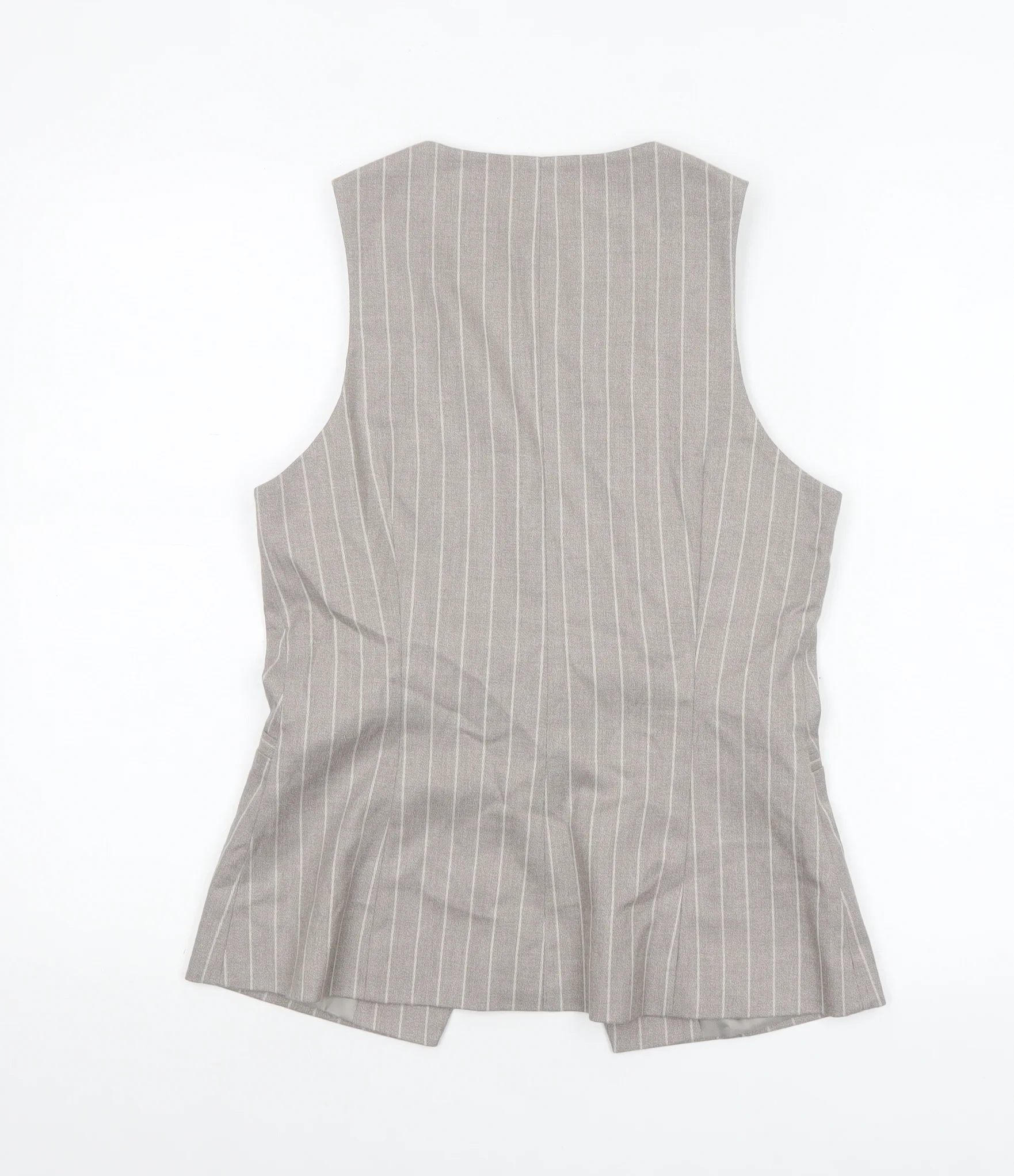 ASOS DESIGN Women’s Grey Pinstripe Waistcoat UK 8 Tailored Fit - Image 3