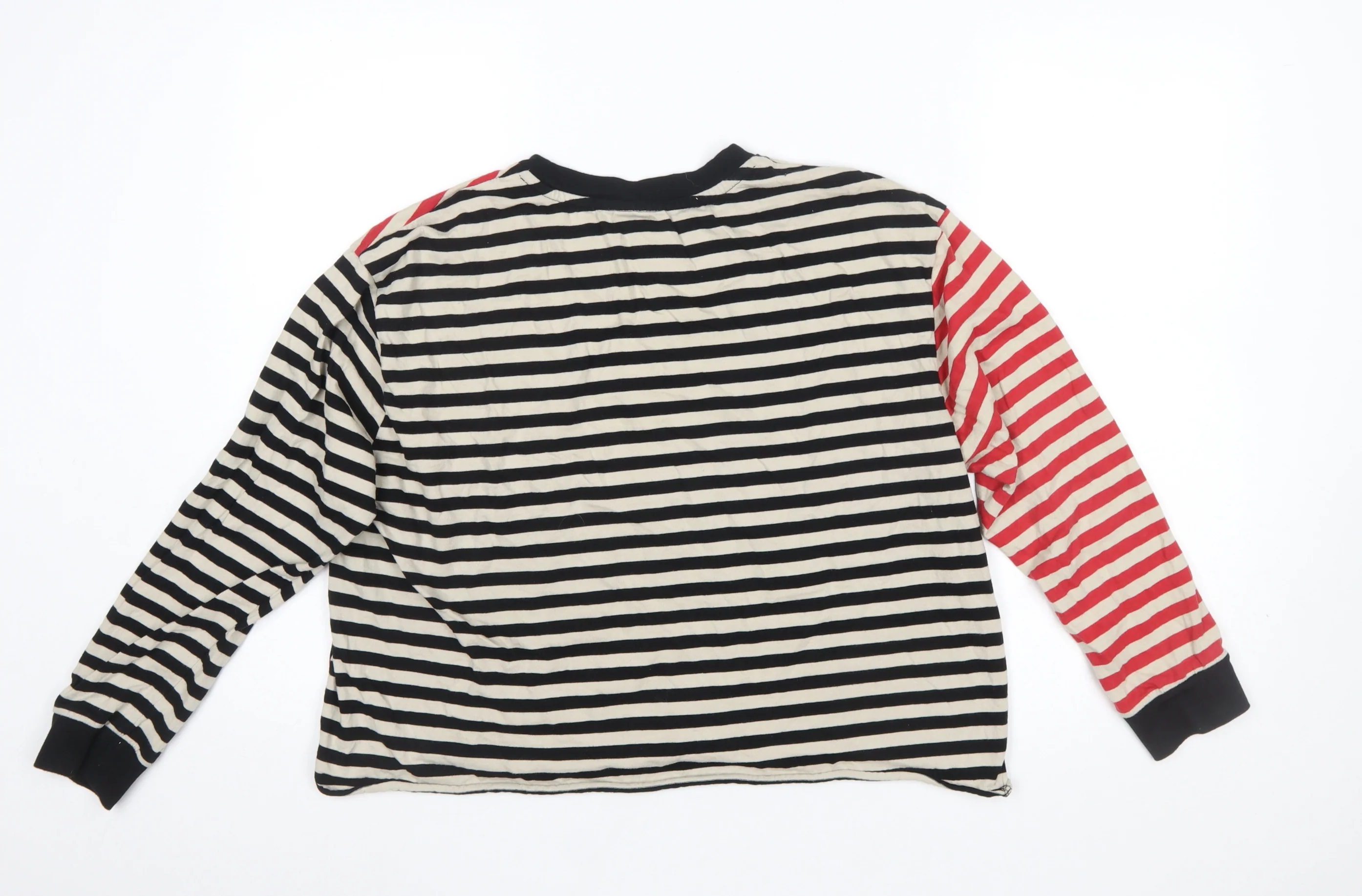 ASOS DESIGN Women’s Multicoloured Striped Long Sleeve Cropped T-Shirt UK 12 - Image 3