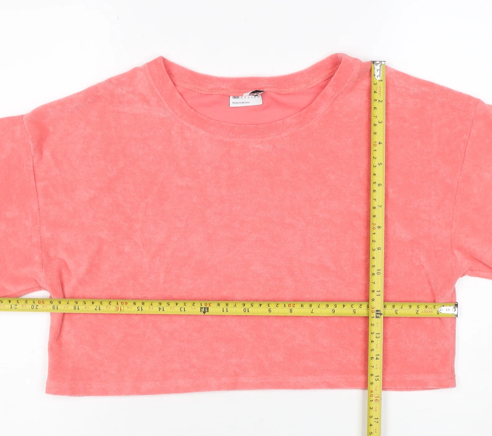 ASOS DESIGN Women’s Pink Cropped Jersey T-Shirt Size 12 - Image 2