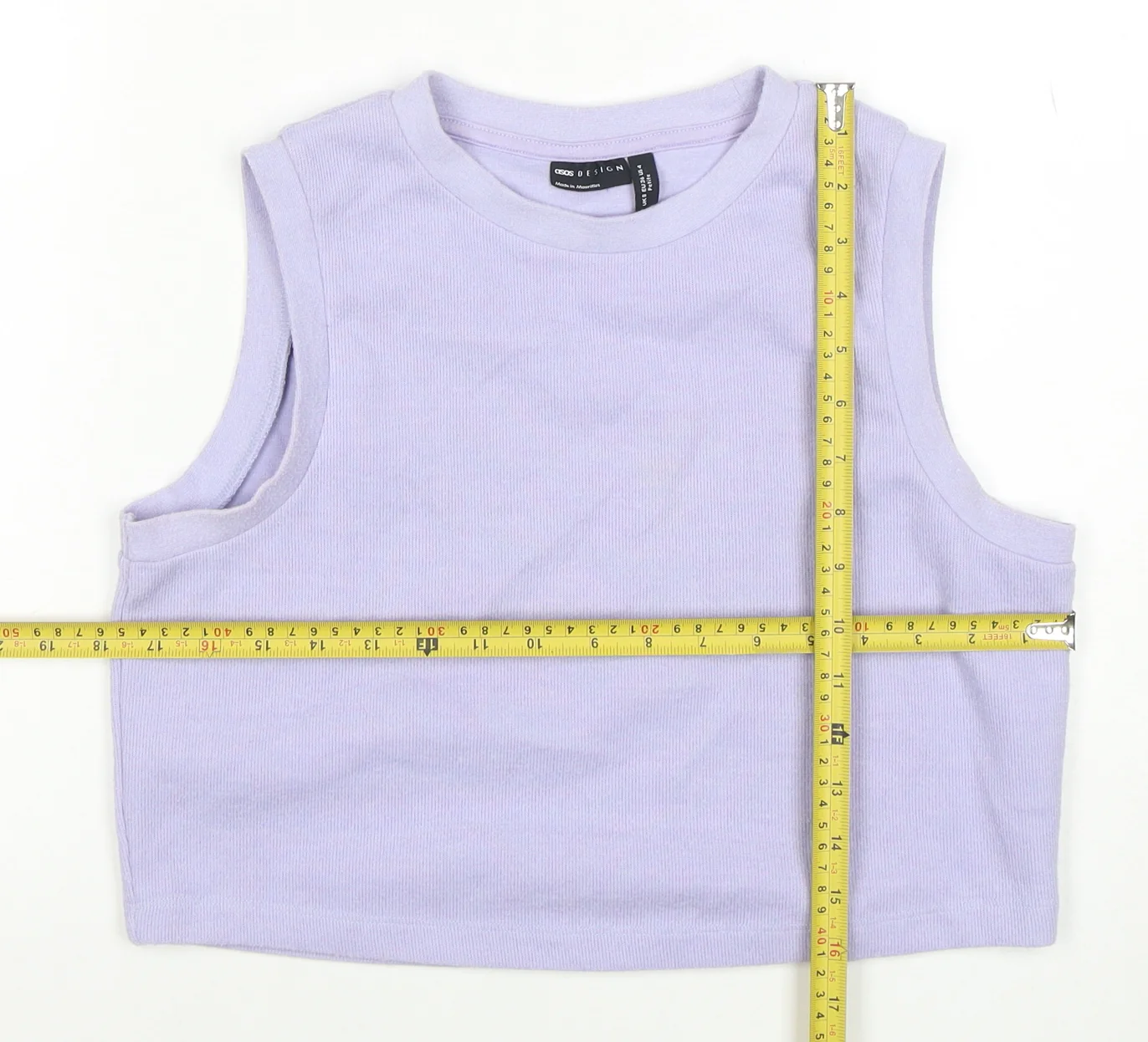 ASOS Design Women’s Purple Cropped Tank Top UK 8 Polyester Cotton - Image 2