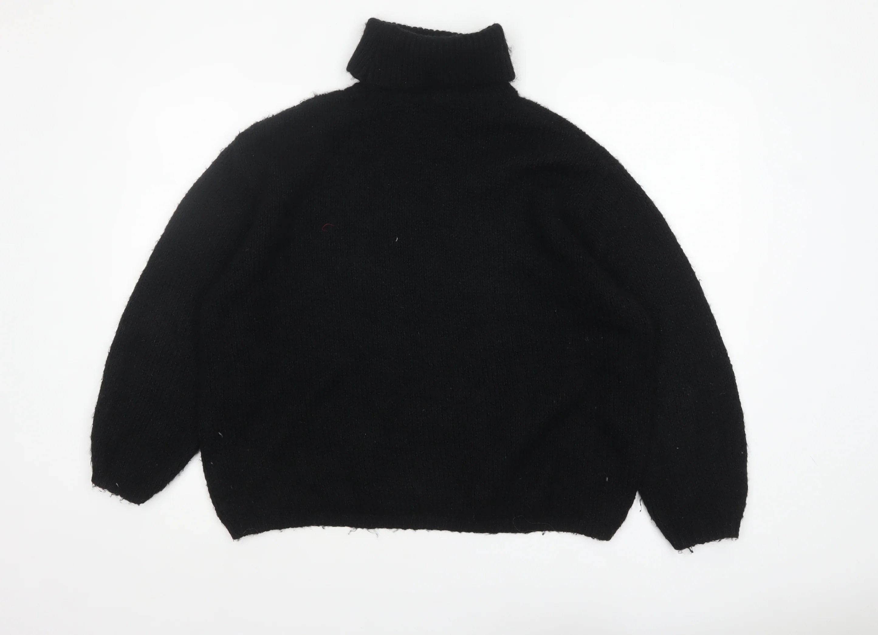 ASOS DESIGN Women's Black Roll Neck Chunky-Knit Jumper Size S - Image 3