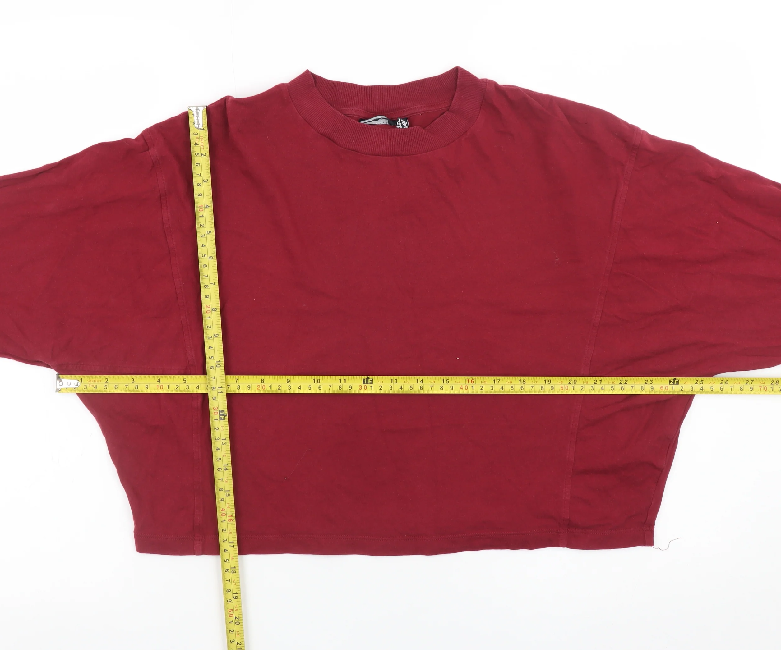 ASOS Design Women's Burgundy Cropped Pullover Sweatshirt UK 10 - Image 2
