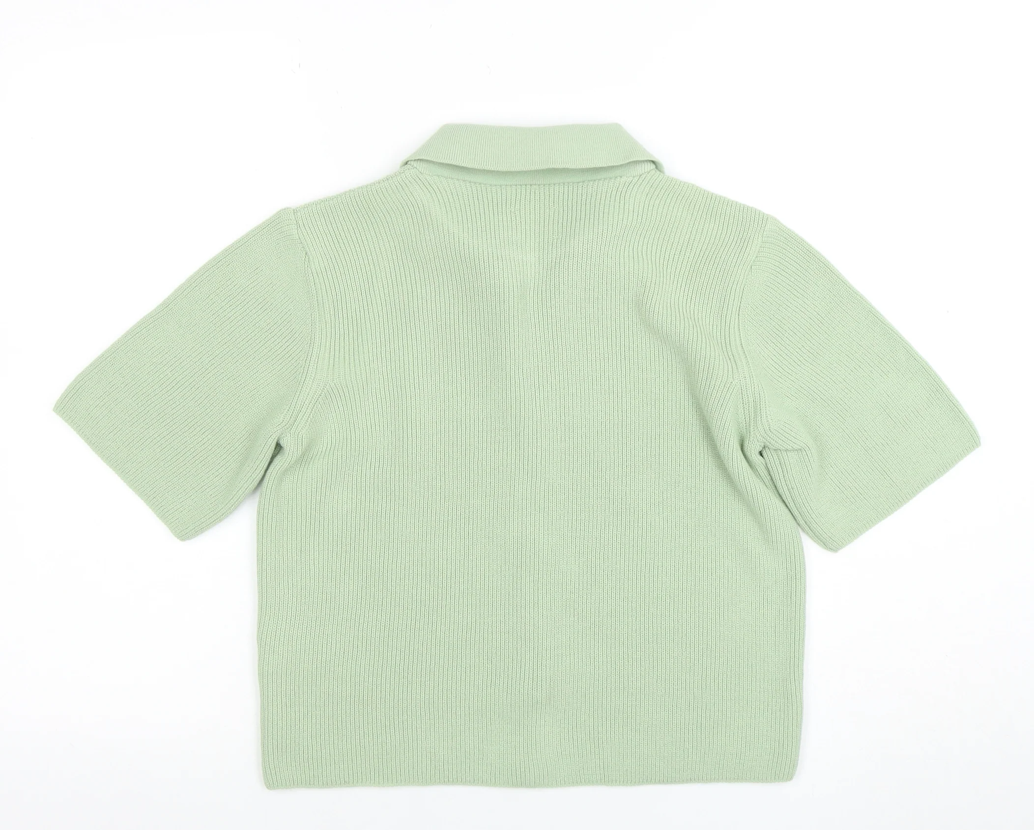 ASOS Design Women's Green Cardigan UK 6 Short Sleeve Collared Knit - Image 3