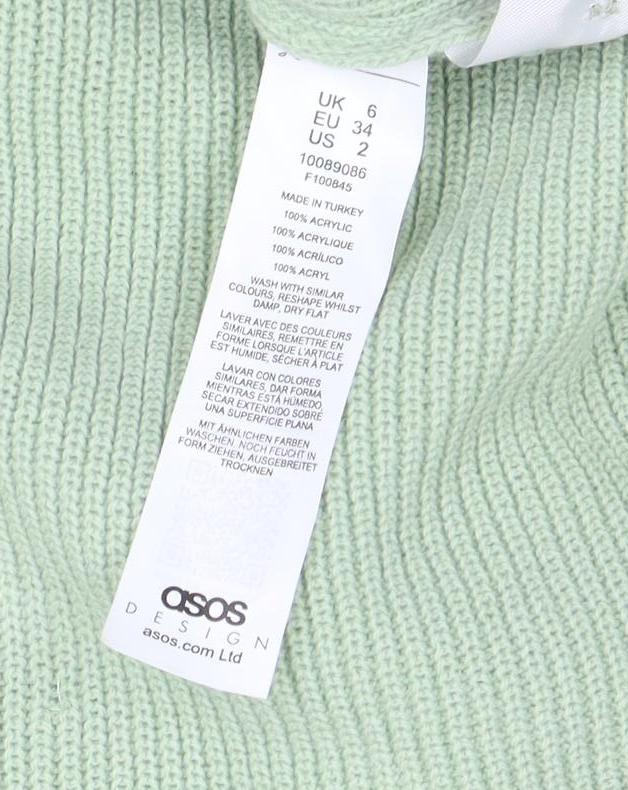 ASOS Design Women's Green Cardigan UK 6 Short Sleeve Collared Knit - Image 4