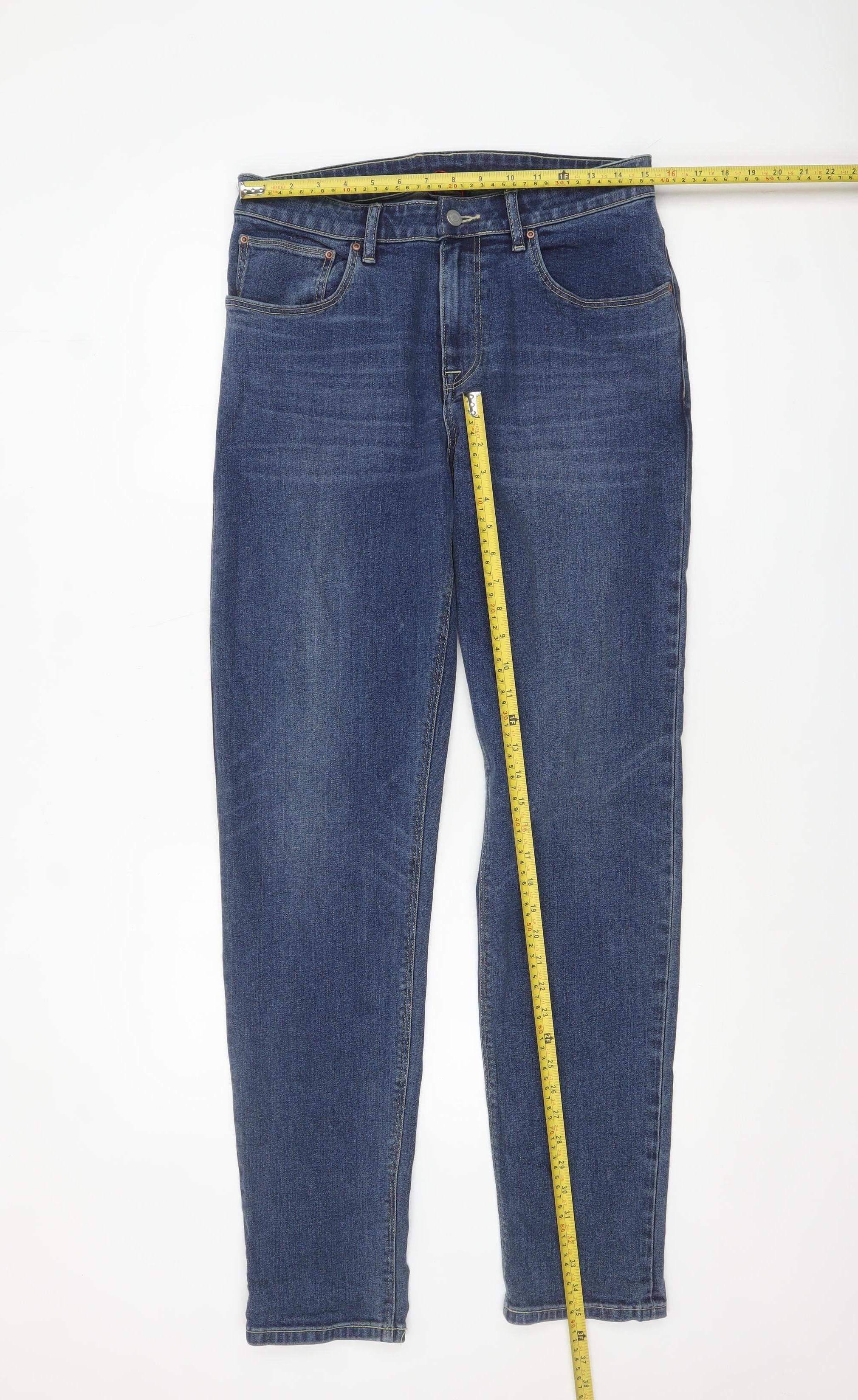ASOS Men's Blue Slim Straight Denim Jeans 32W 36L Cotton Blend - Image 2