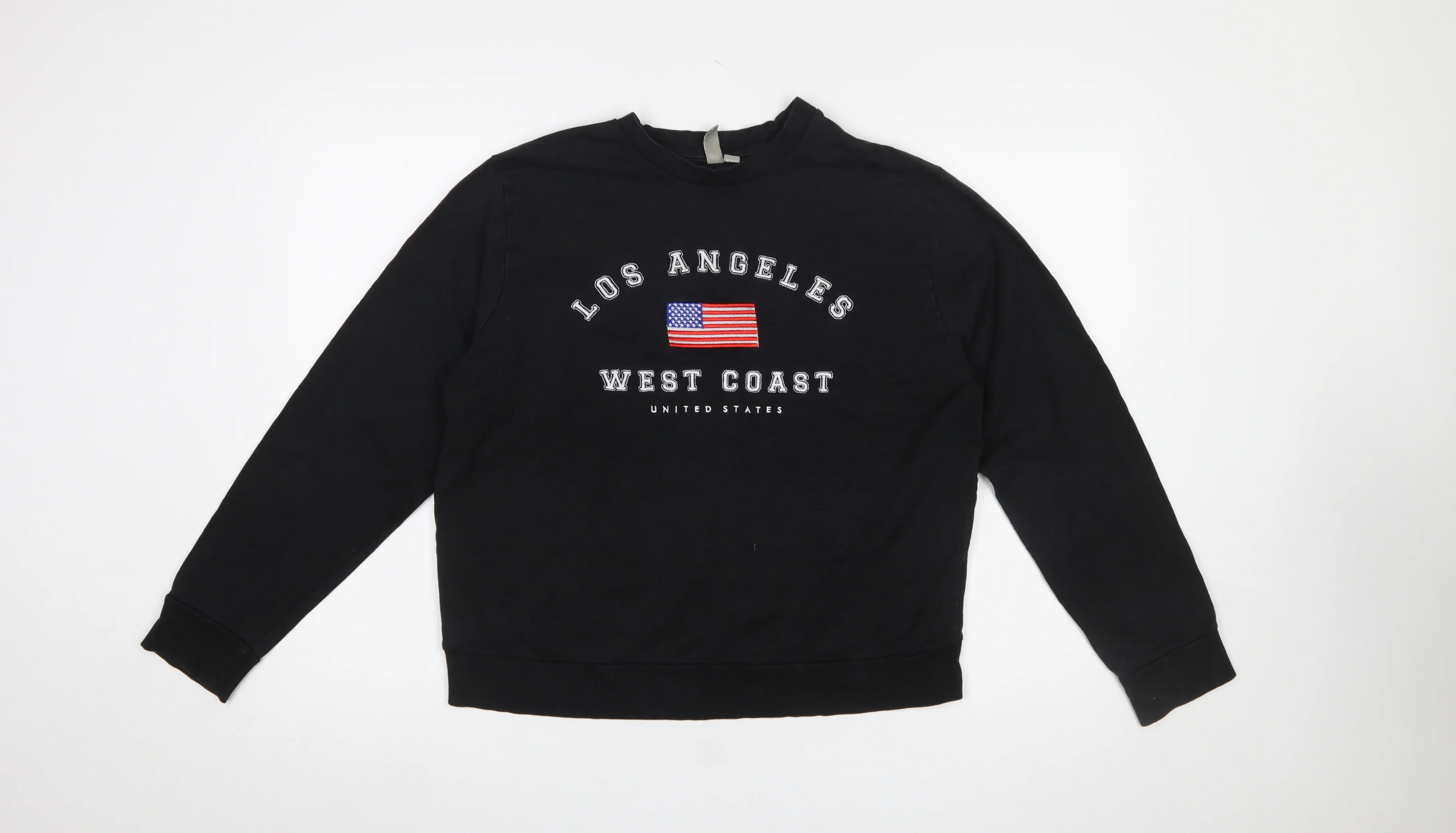 ASOS Women Black Los Angeles West Coast Cotton Sweatshirt UK 10