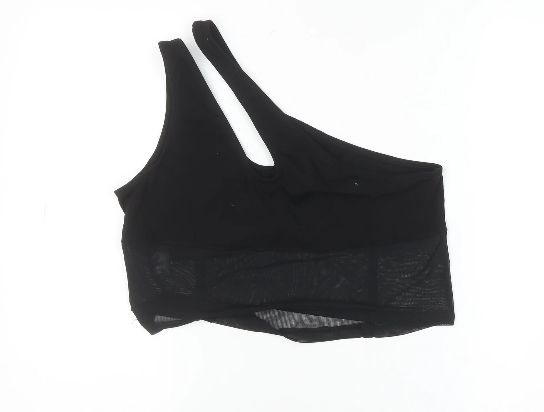 ASOS Women Black One Shoulder Mesh Camisole Top Size 16 - Image 3