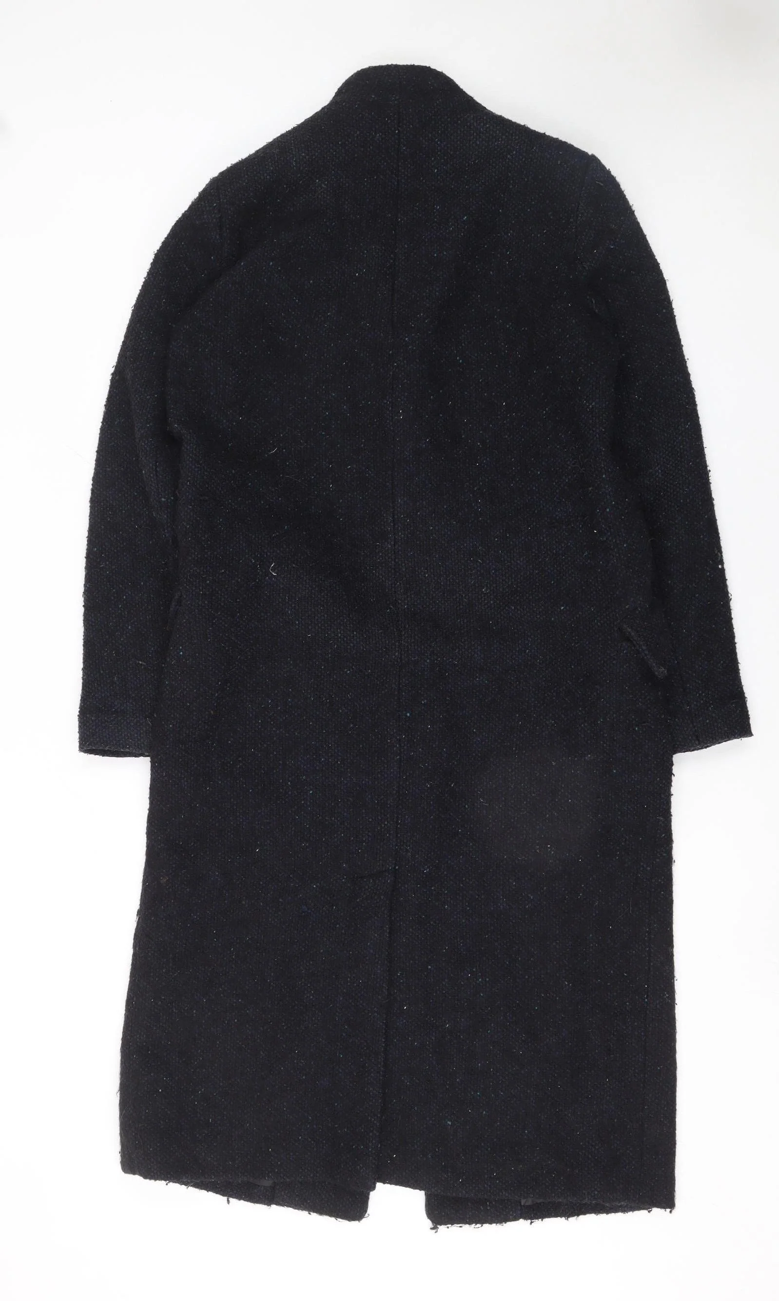 ASOS Women Black Wool Blend Long Overcoat Size 6 Classic Style - Image 3