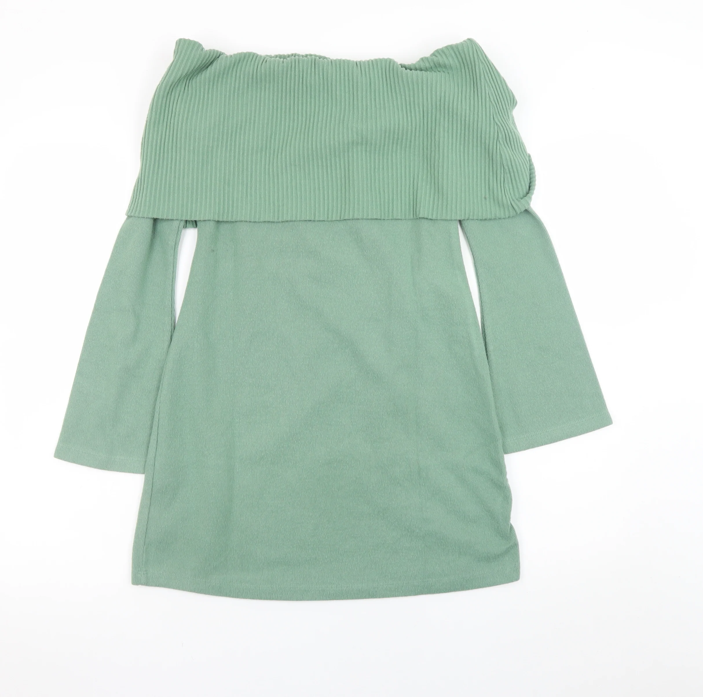 ASOS Women Green Off Shoulder Bodycon Knit Dress Size 10 - Image 3