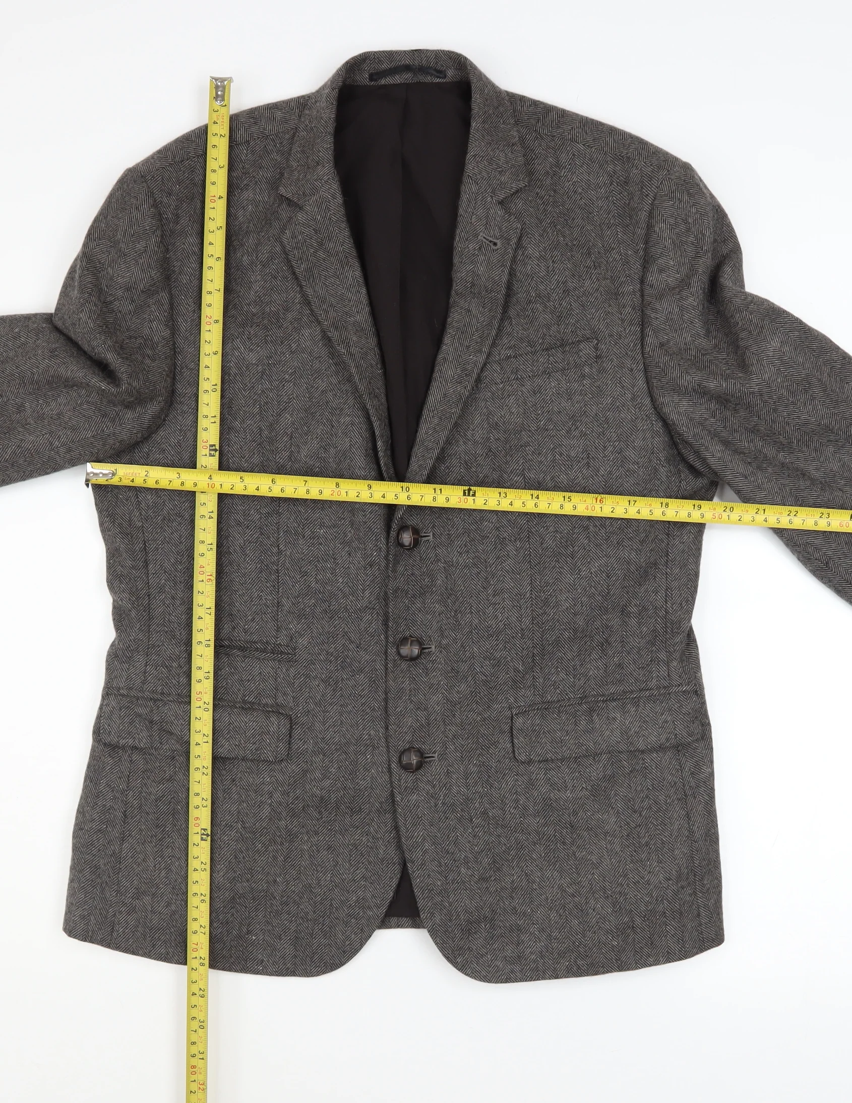 ASOS Women Grey Wool Blend Single-Breasted Blazer Jacket Size 40 - Image 2
