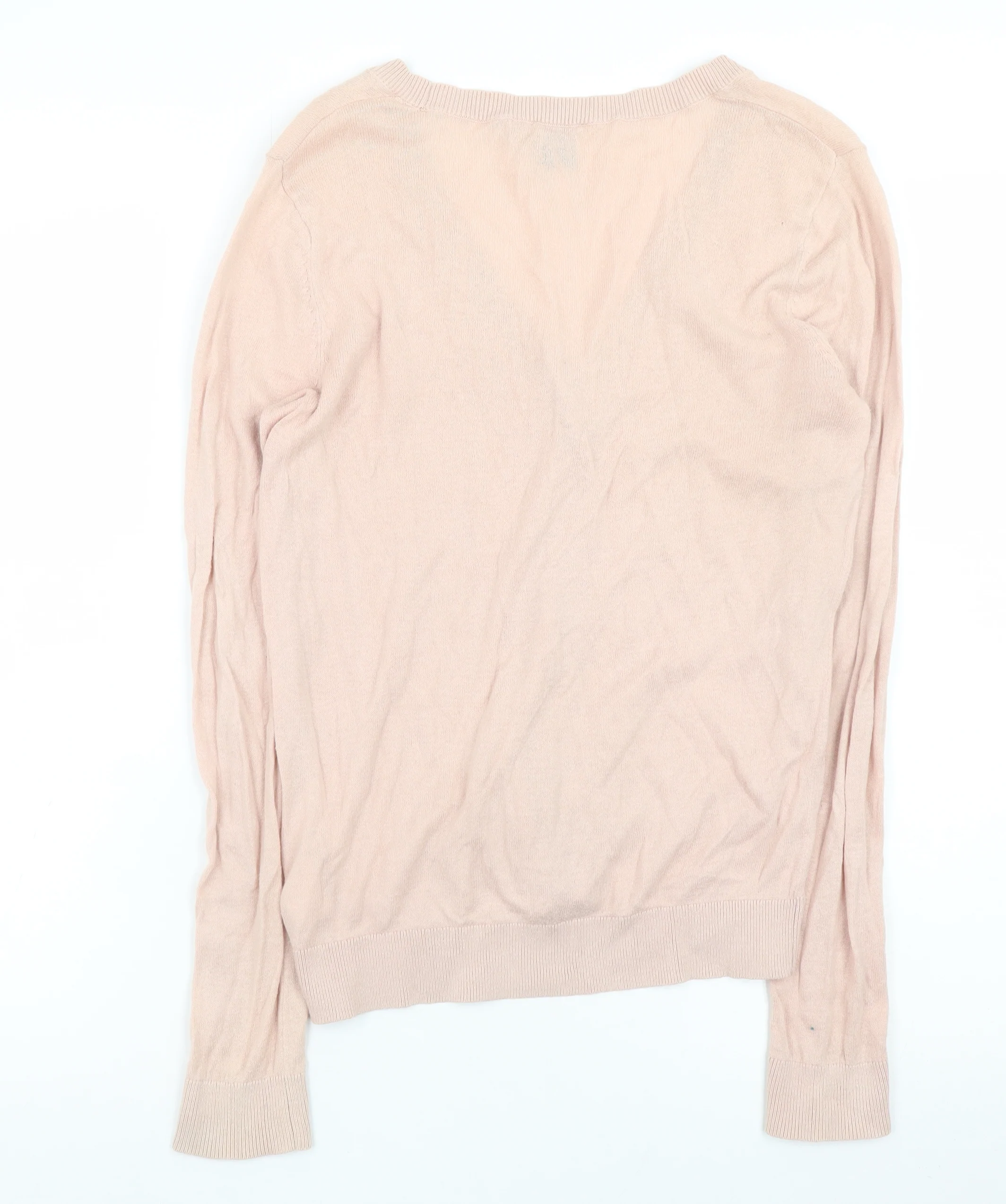 ASOS Women Pink V-Neck Cotton Long Sleeve Cardigan Size 8 - Image 3