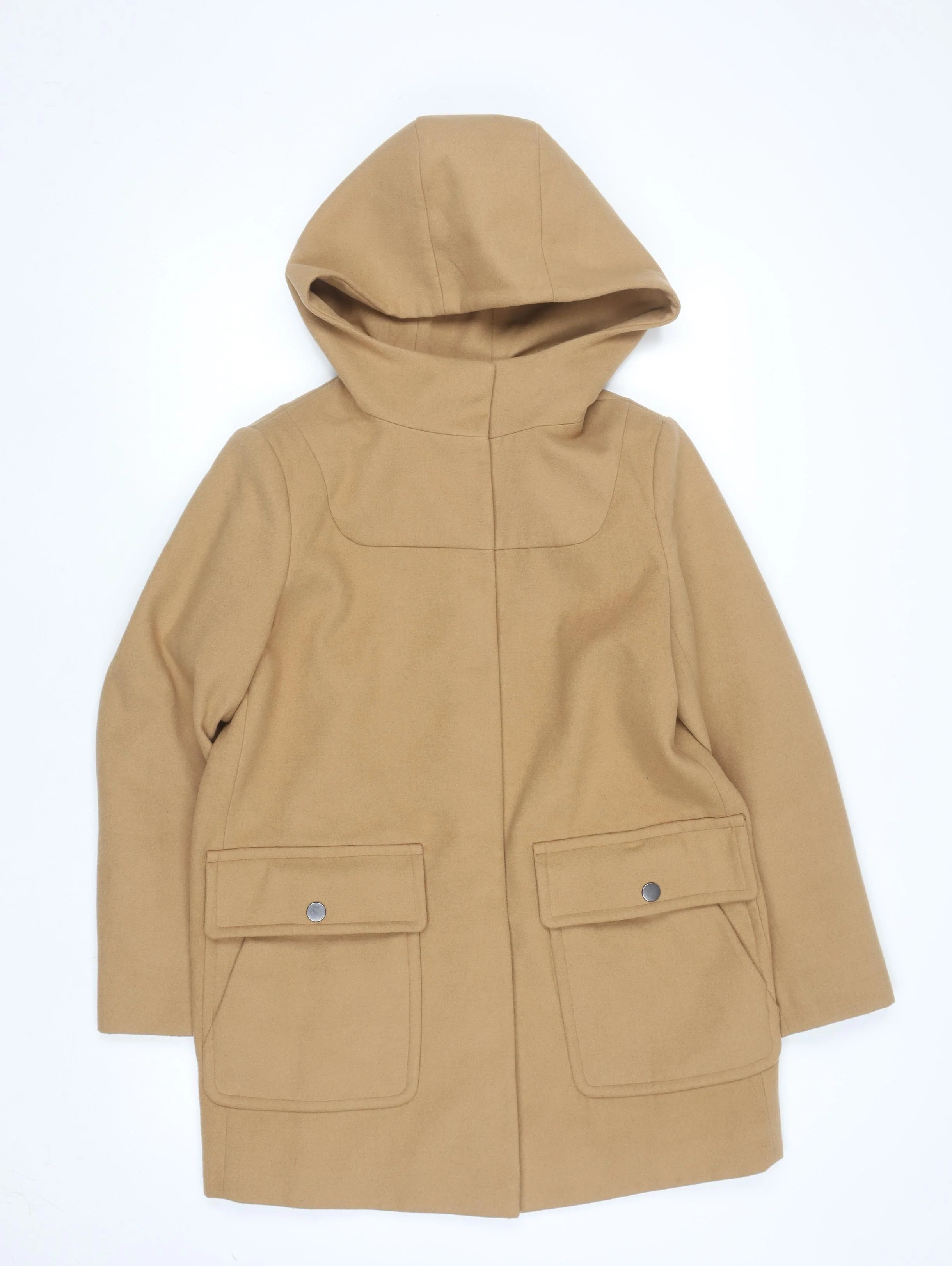 ASOS Women’s Beige Hooded Mid-Length Overcoat Size 10