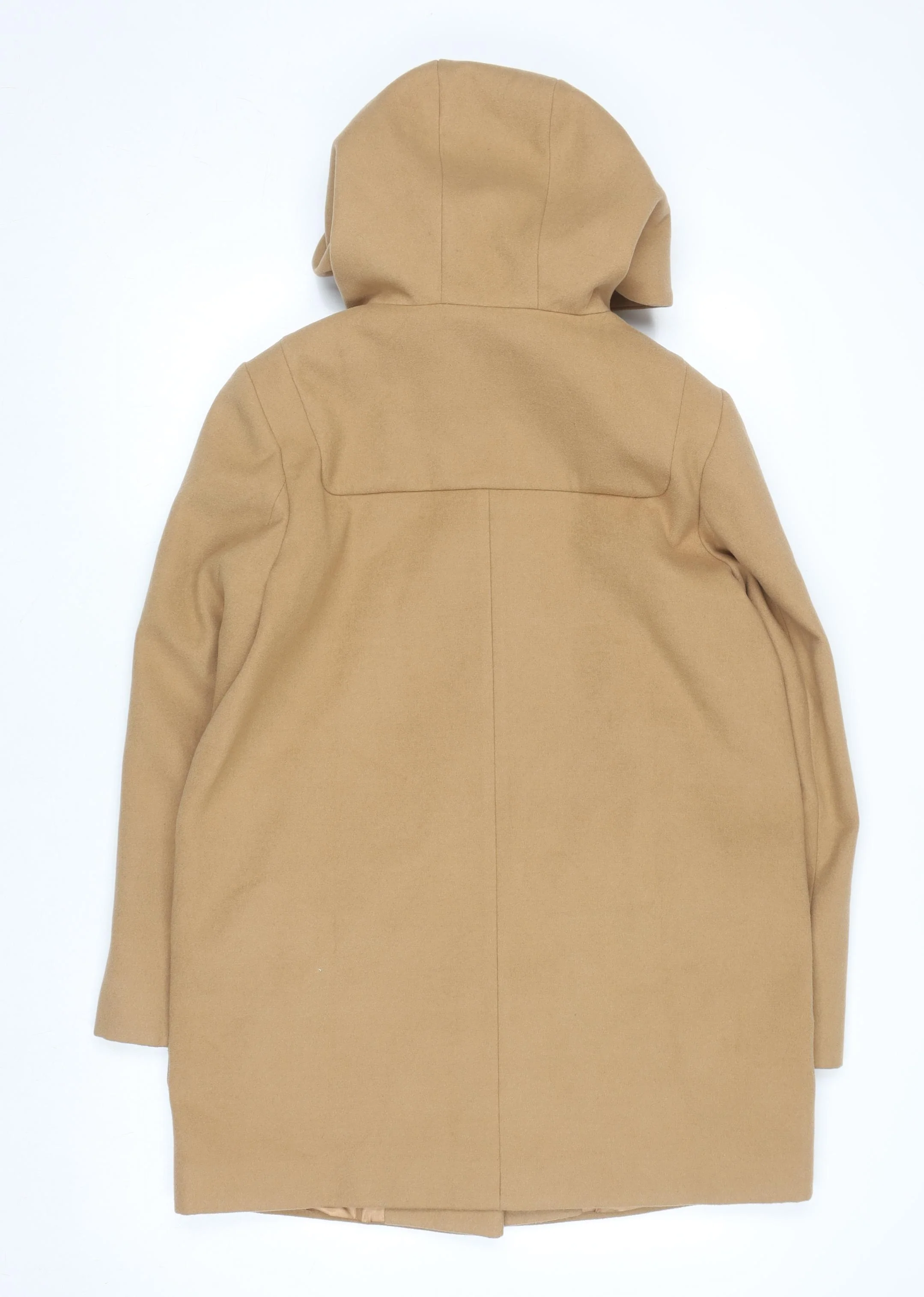 ASOS Women’s Beige Hooded Mid-Length Overcoat Size 10 - Image 3