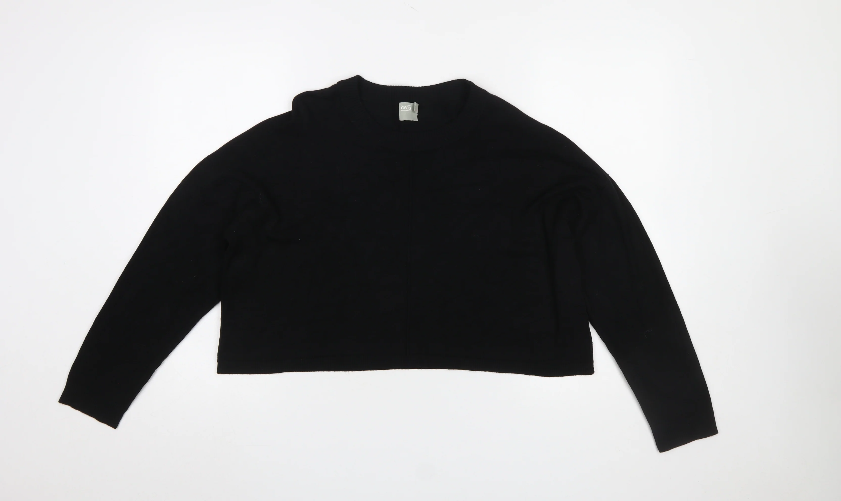 ASOS Women’s Black Crew Neck Long Sleeve Pullover Jumper Size 12