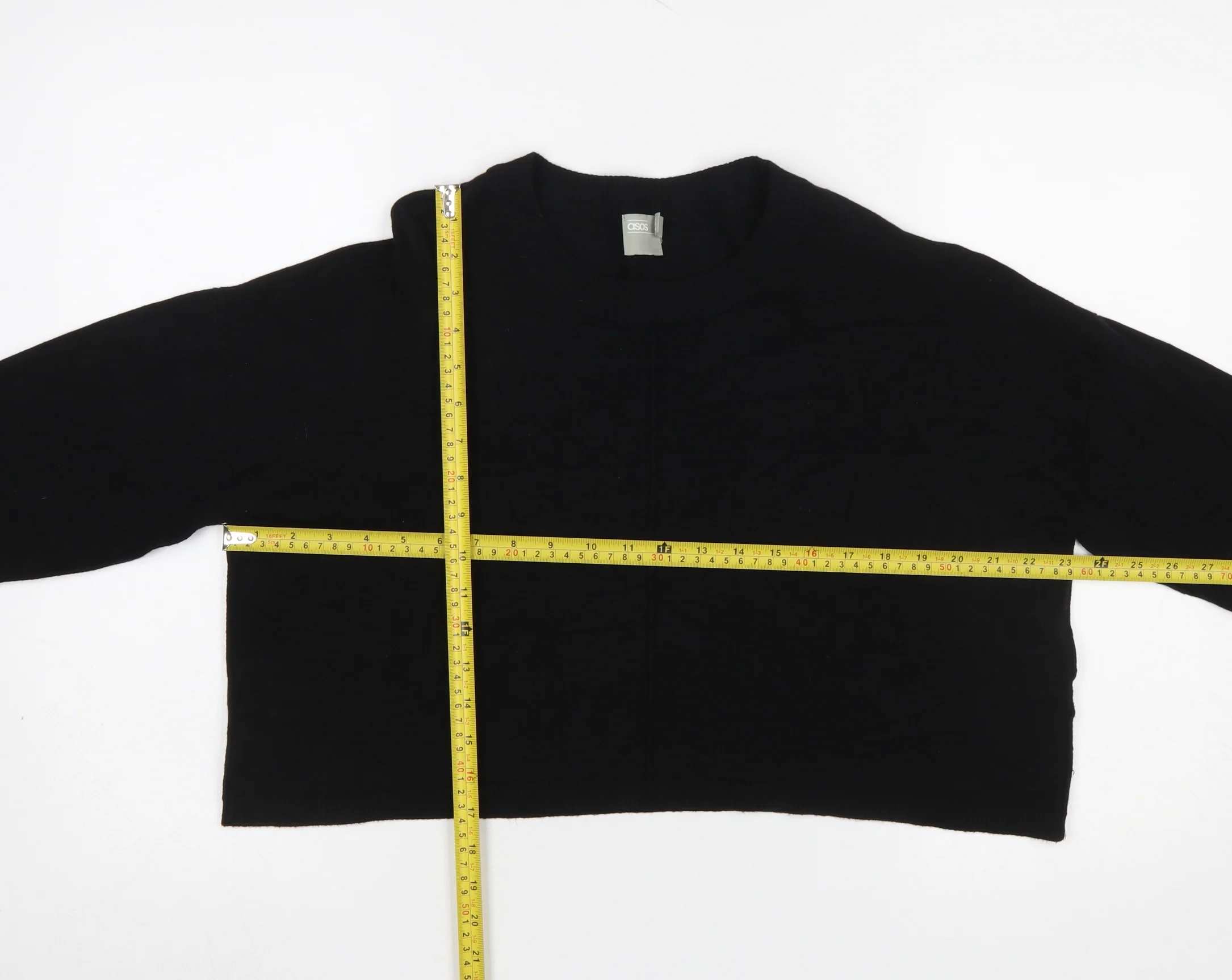 ASOS Women’s Black Crew Neck Long Sleeve Pullover Jumper Size 12 - Image 2