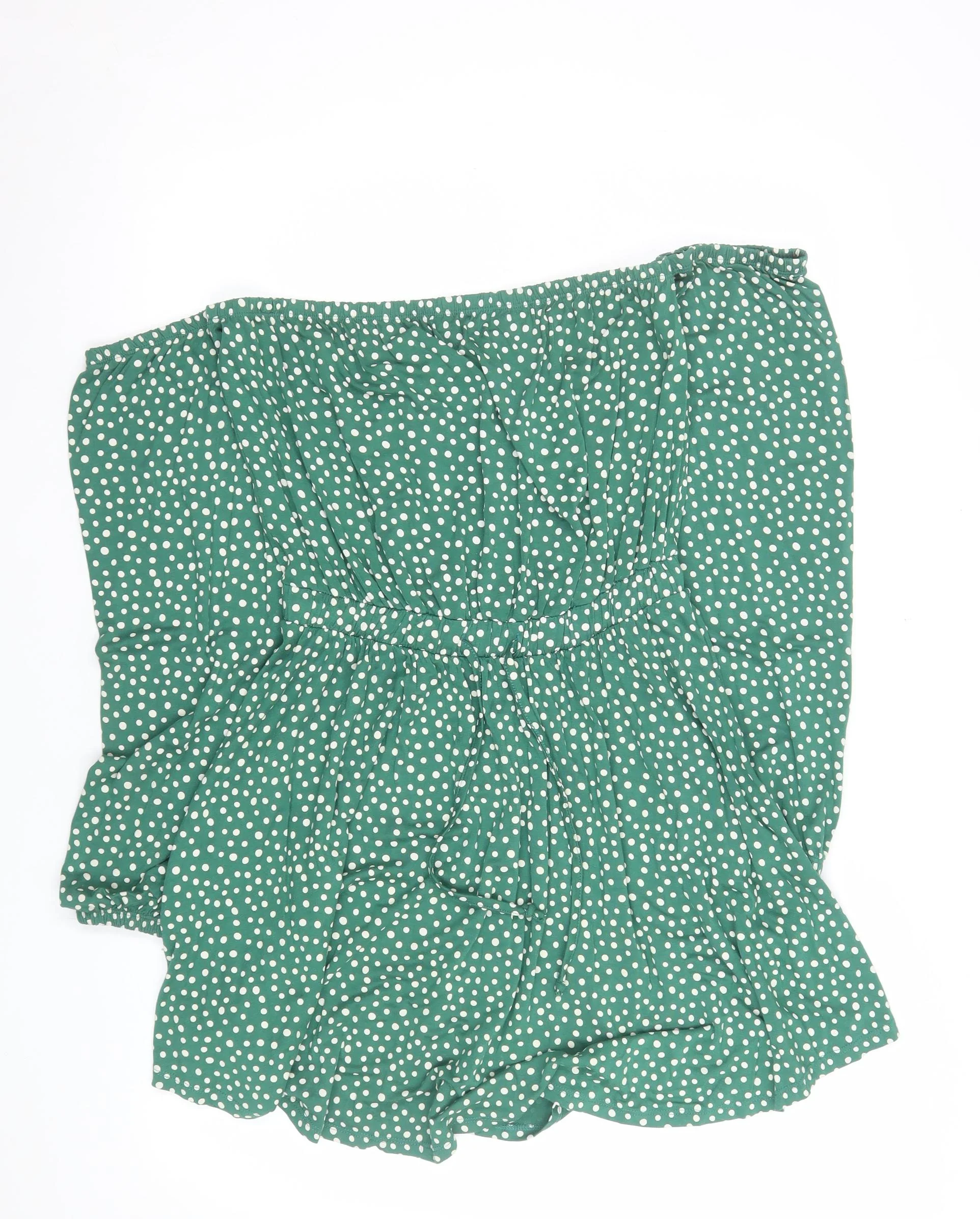 ASOS Women’s Green Polka Dot Off Shoulder Skater Dress Size 10 - Image 3
