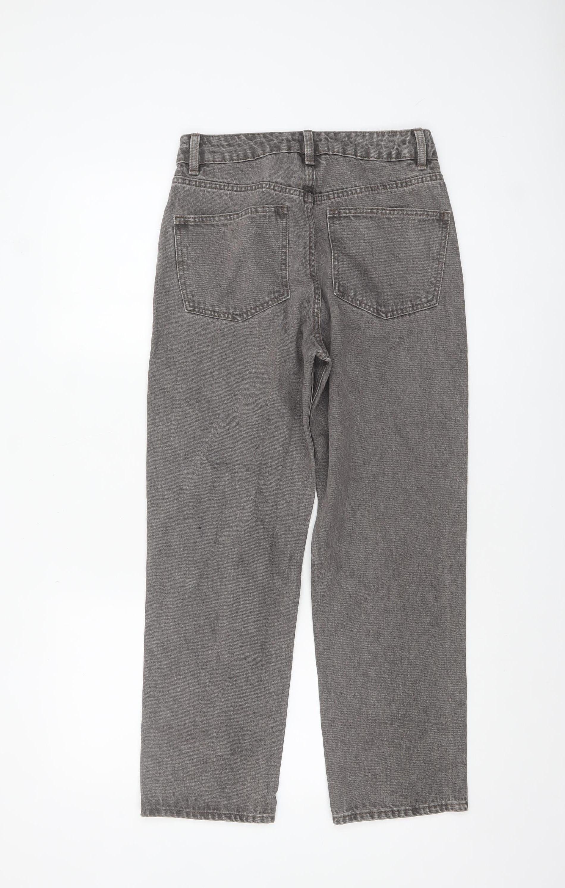 ASOS Women’s Grey Straight Leg High Rise Denim Jeans Size 8 - Image 3
