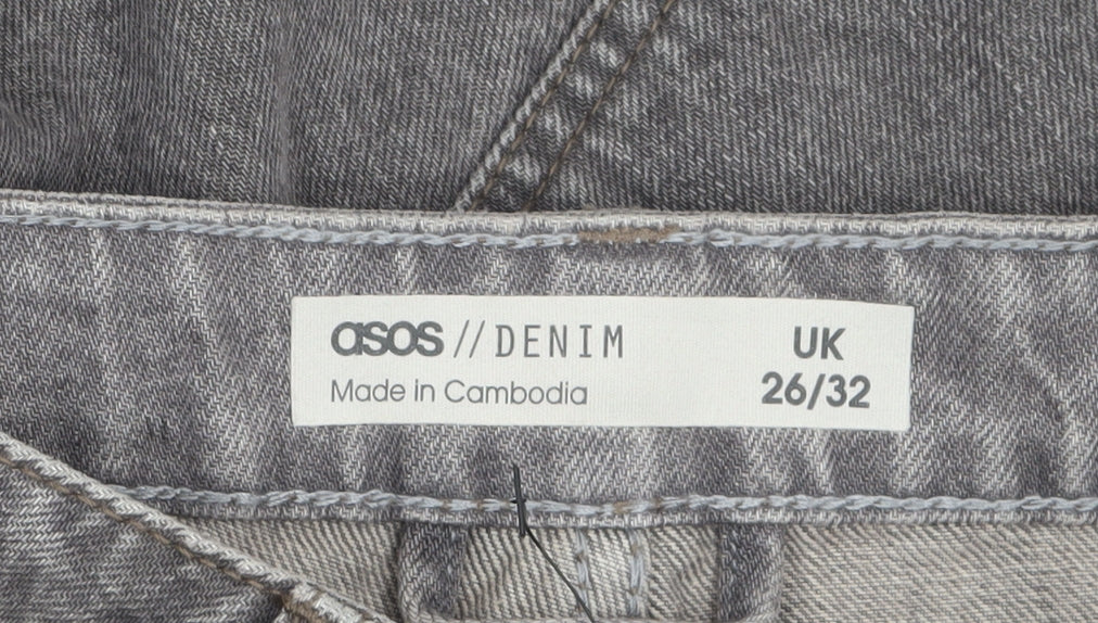ASOS Women’s Grey Straight Leg High Rise Denim Jeans Size 8 - Image 5