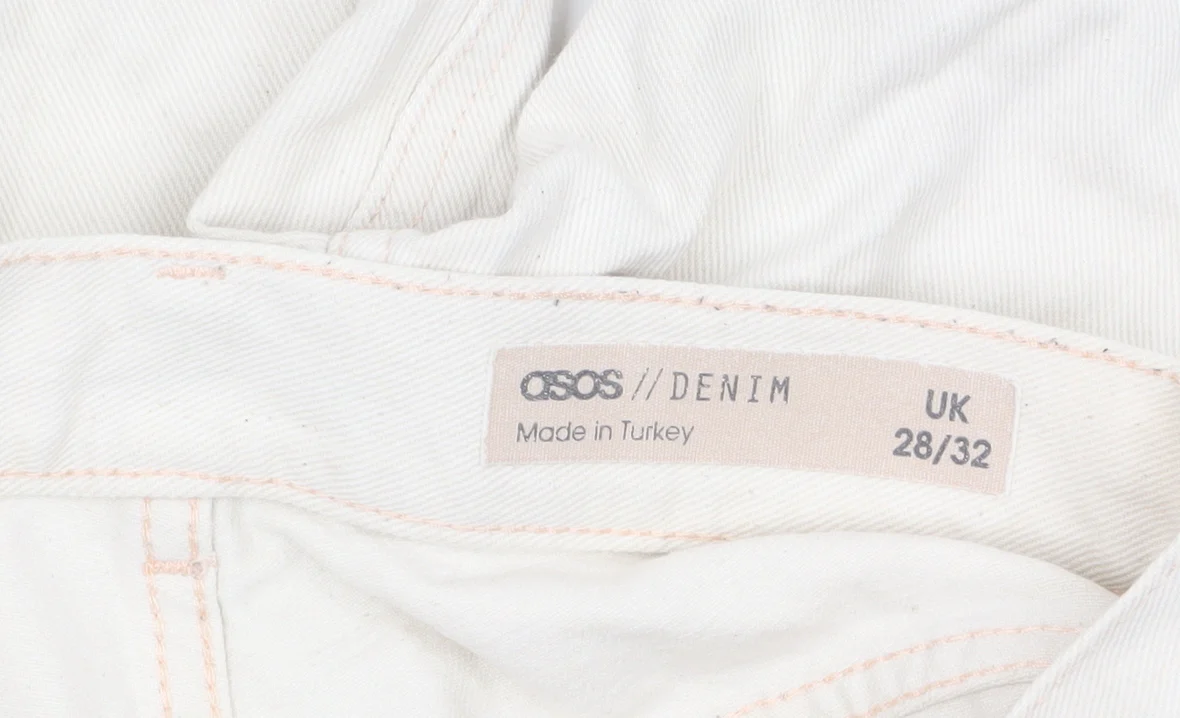 ASOS Women’s Ivory Straight Leg Denim Jeans UK 28 Regular - Image 4