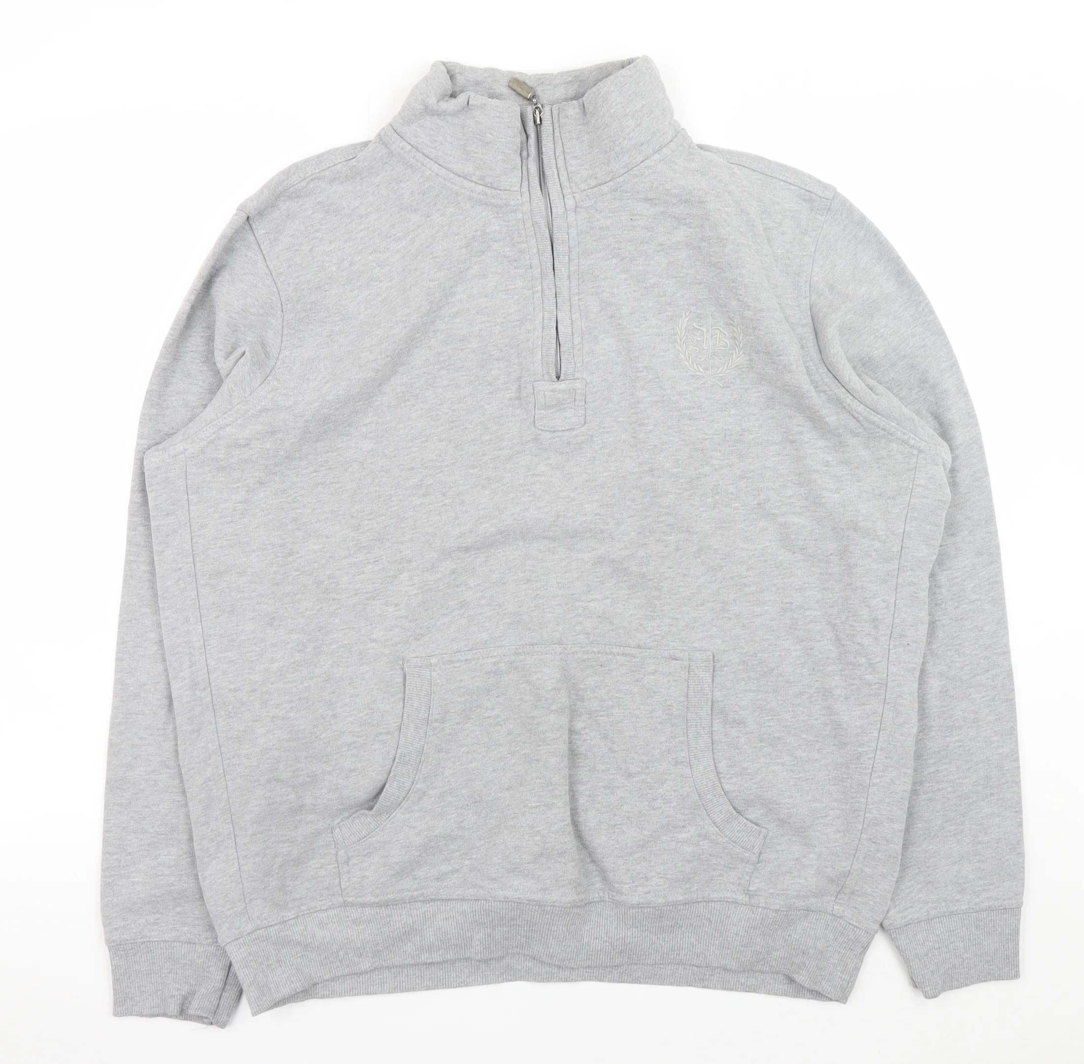 Atlantic Bay Men’s Grey 1/4 Zip Pullover Sweatshirt L